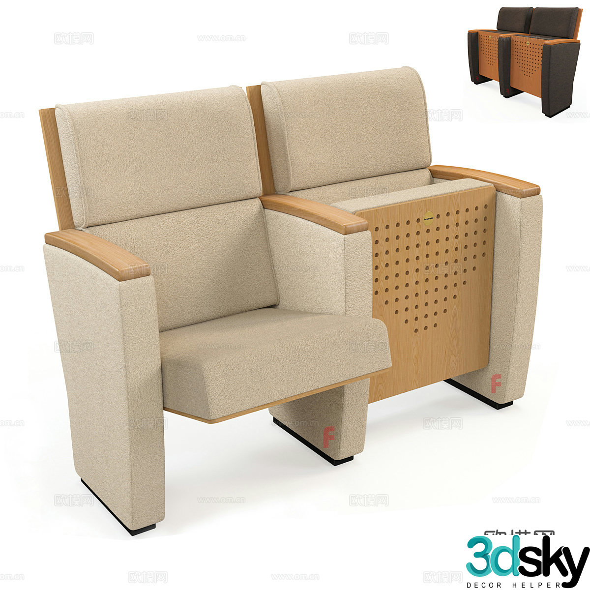 Nordic simple public chair public chair movie chair 3d model