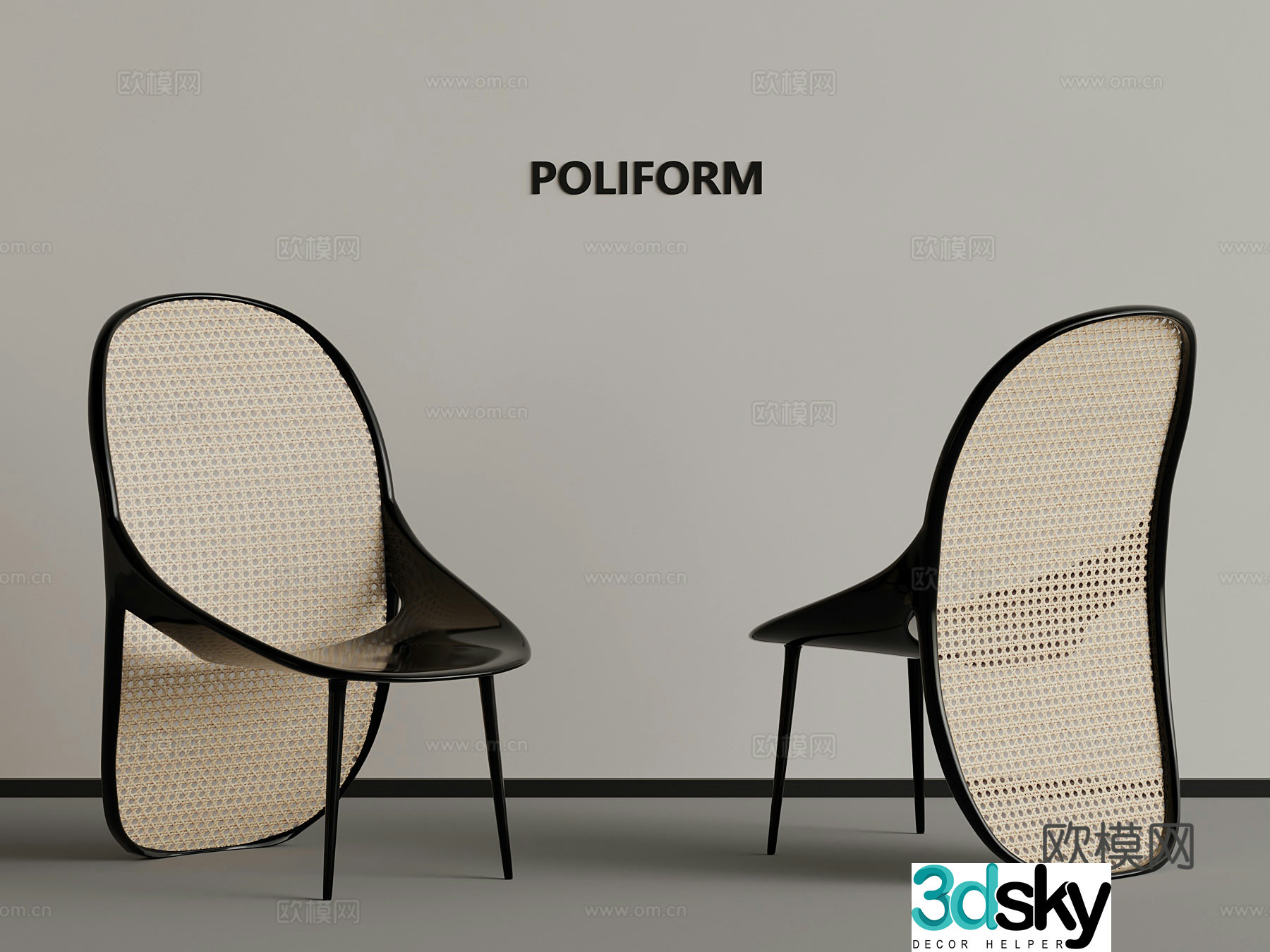 19 new Chinese style leisure chair rattan leisure chair 3d model