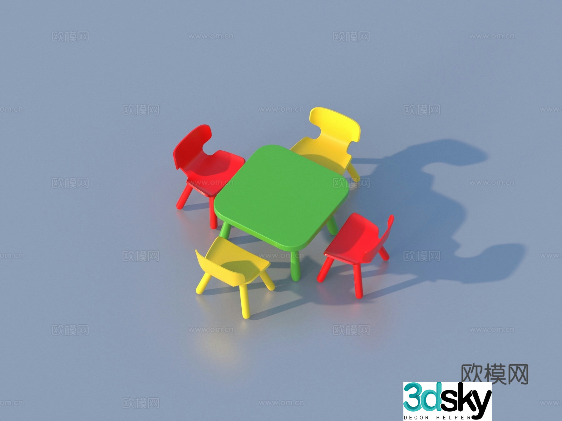 Children’s table and chairs Toy table and chairs 3d model