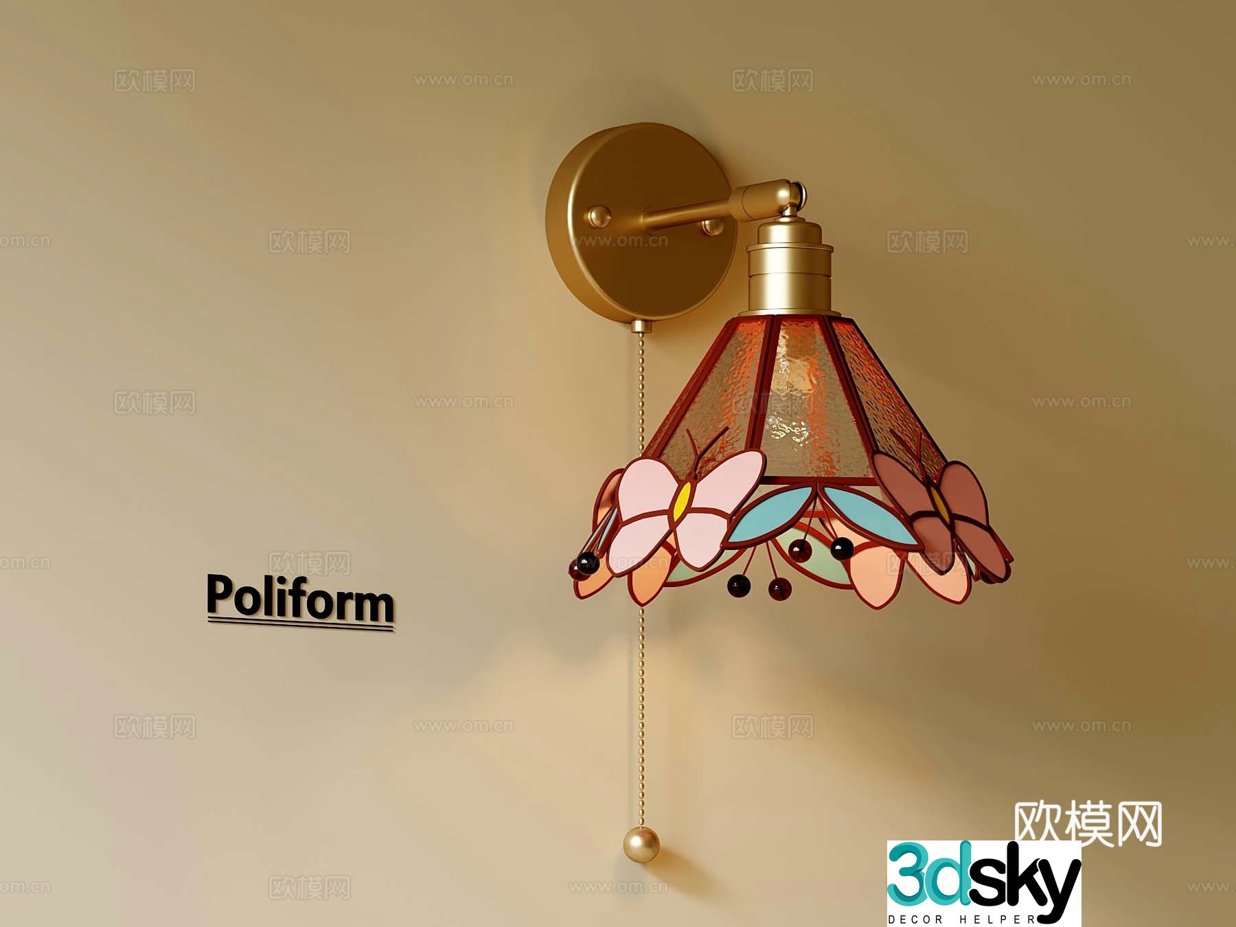 16 French wall lamp decorative lamp butterfly lamp 3d model