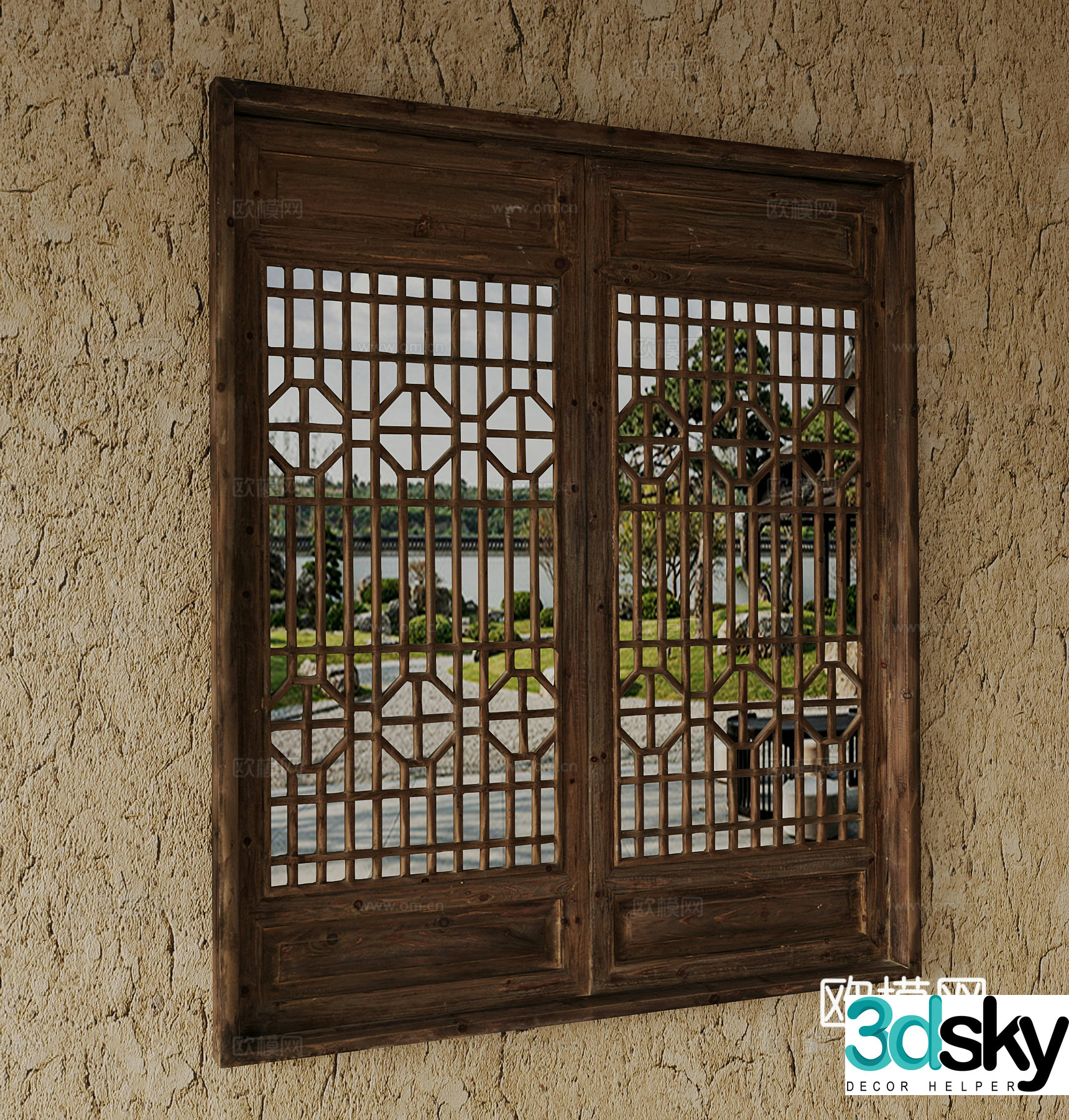 20 new Chinese style windows B&B window 3D model