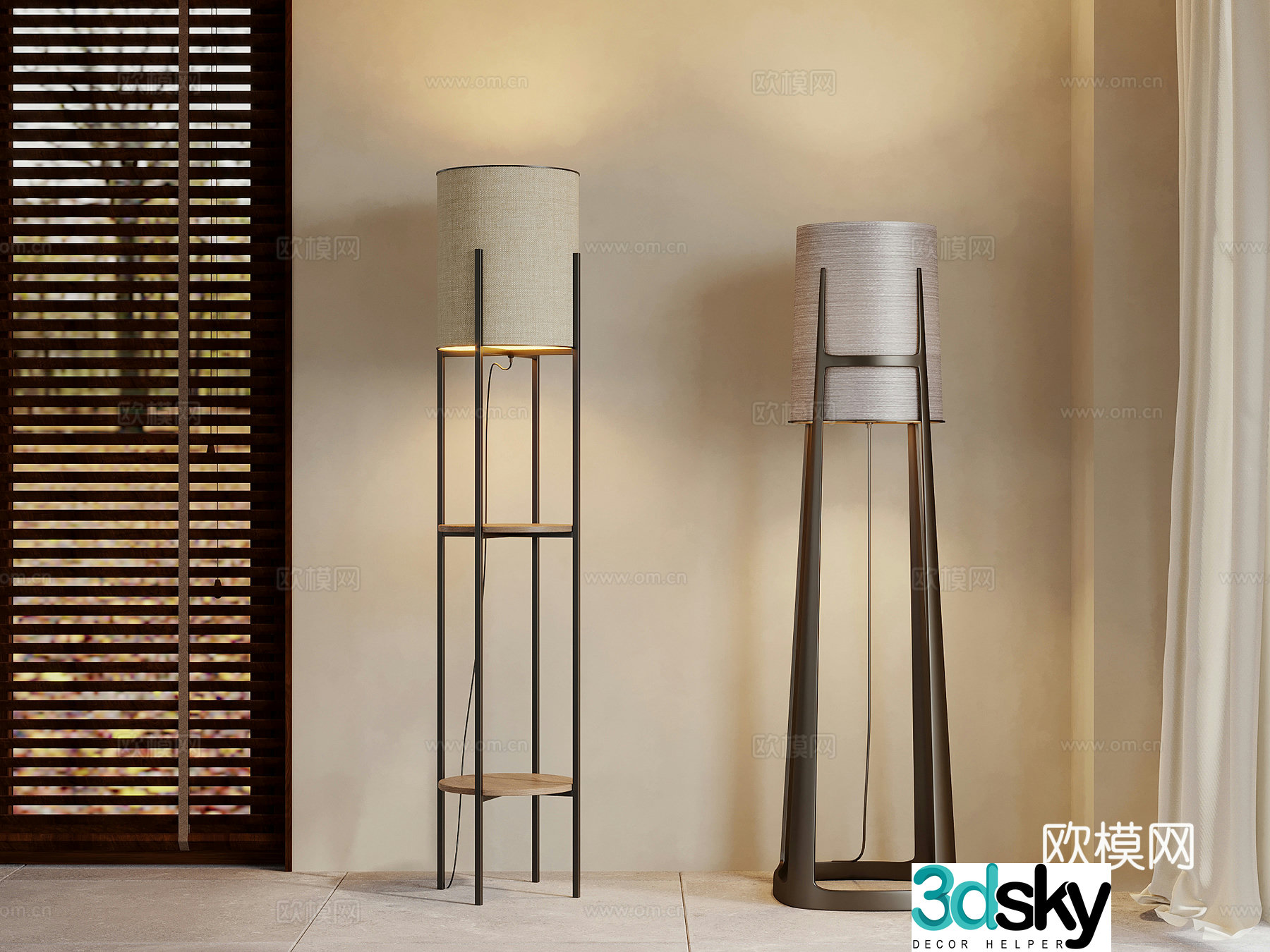 03 Floor Lamp New Chinese Floor Lamp 3D Model