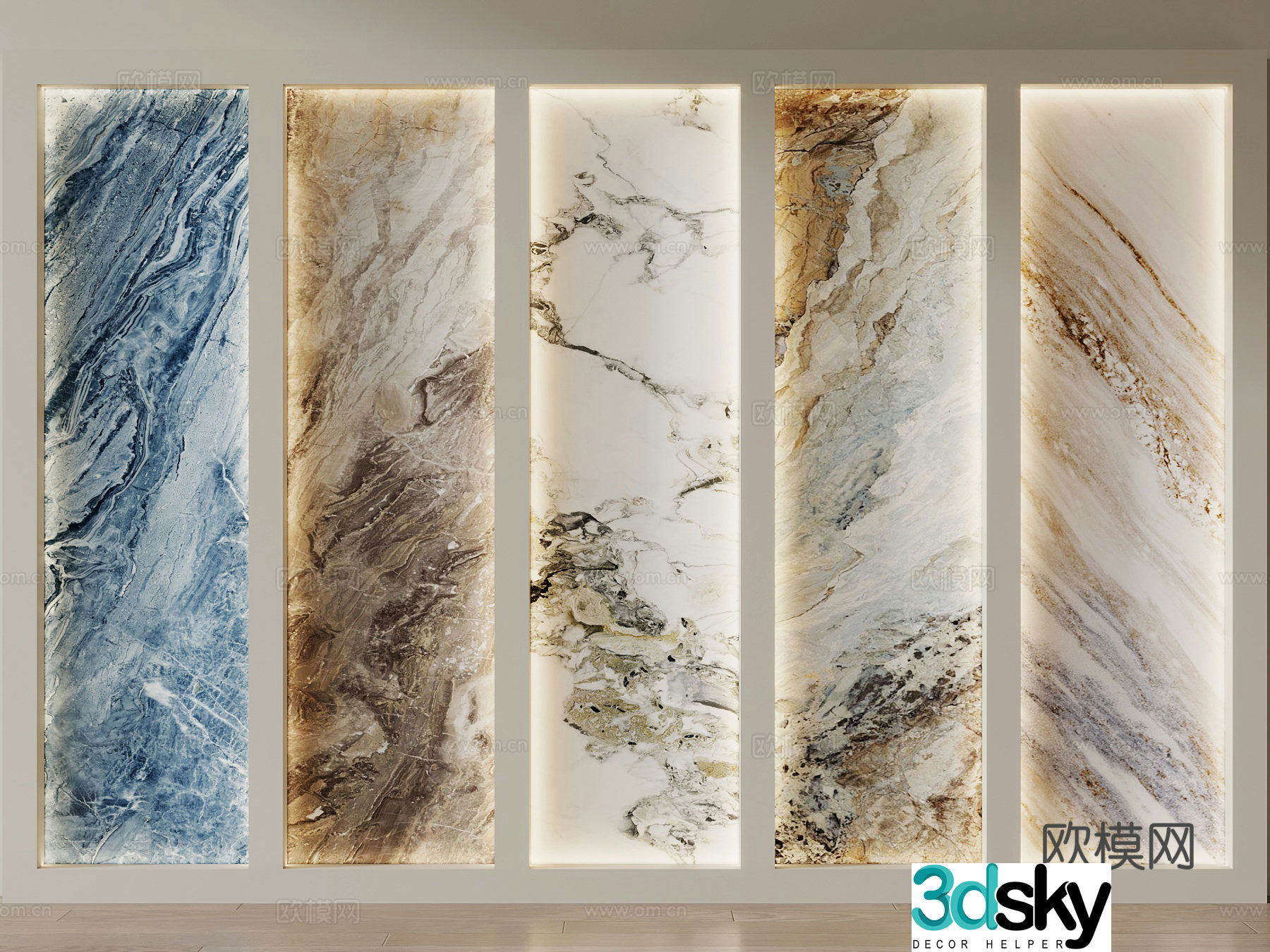 023 Modern Stone Background Wall Marble Stone Slab 3D Model