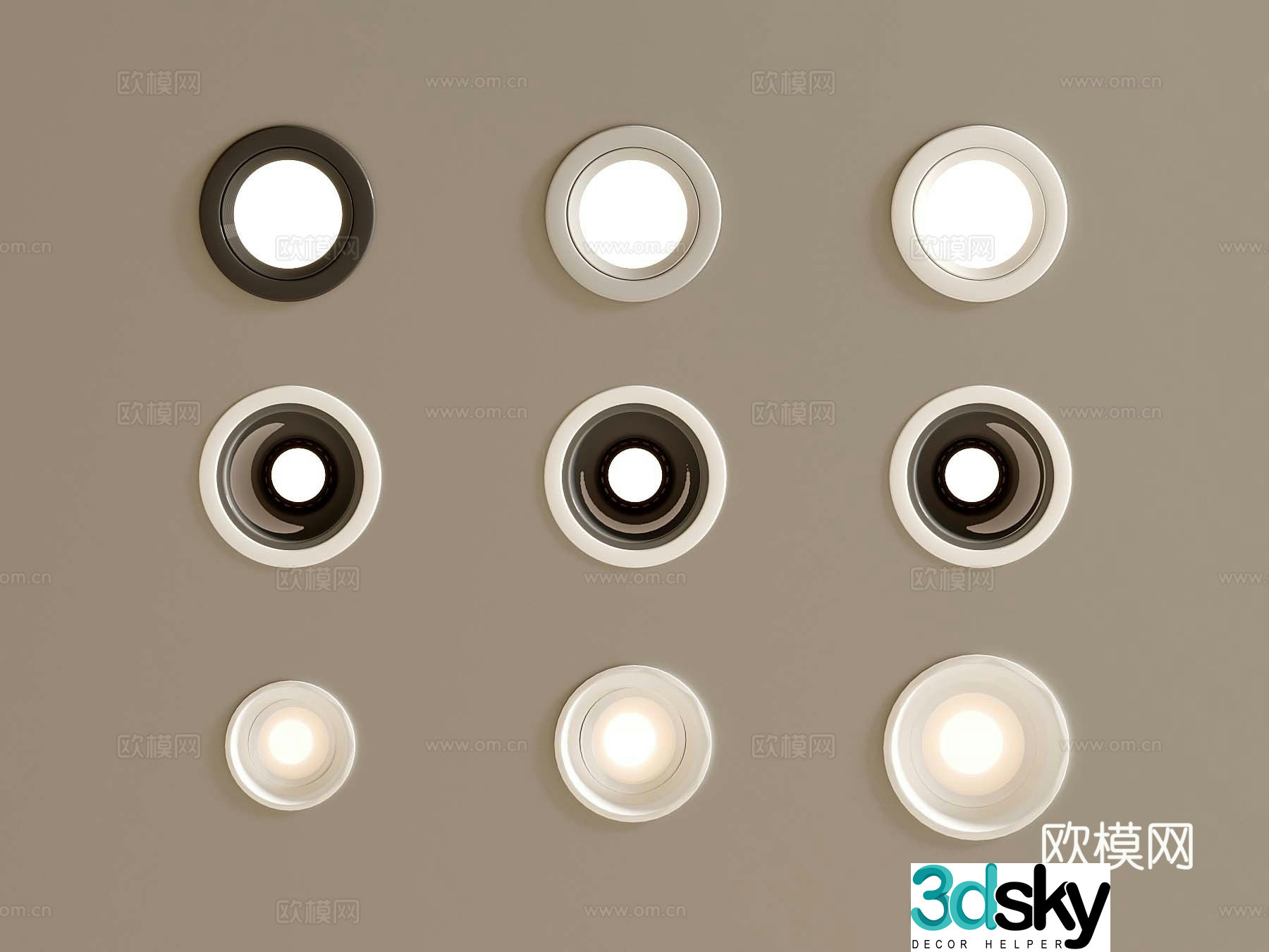04 Modern downlight spotlight 3d model