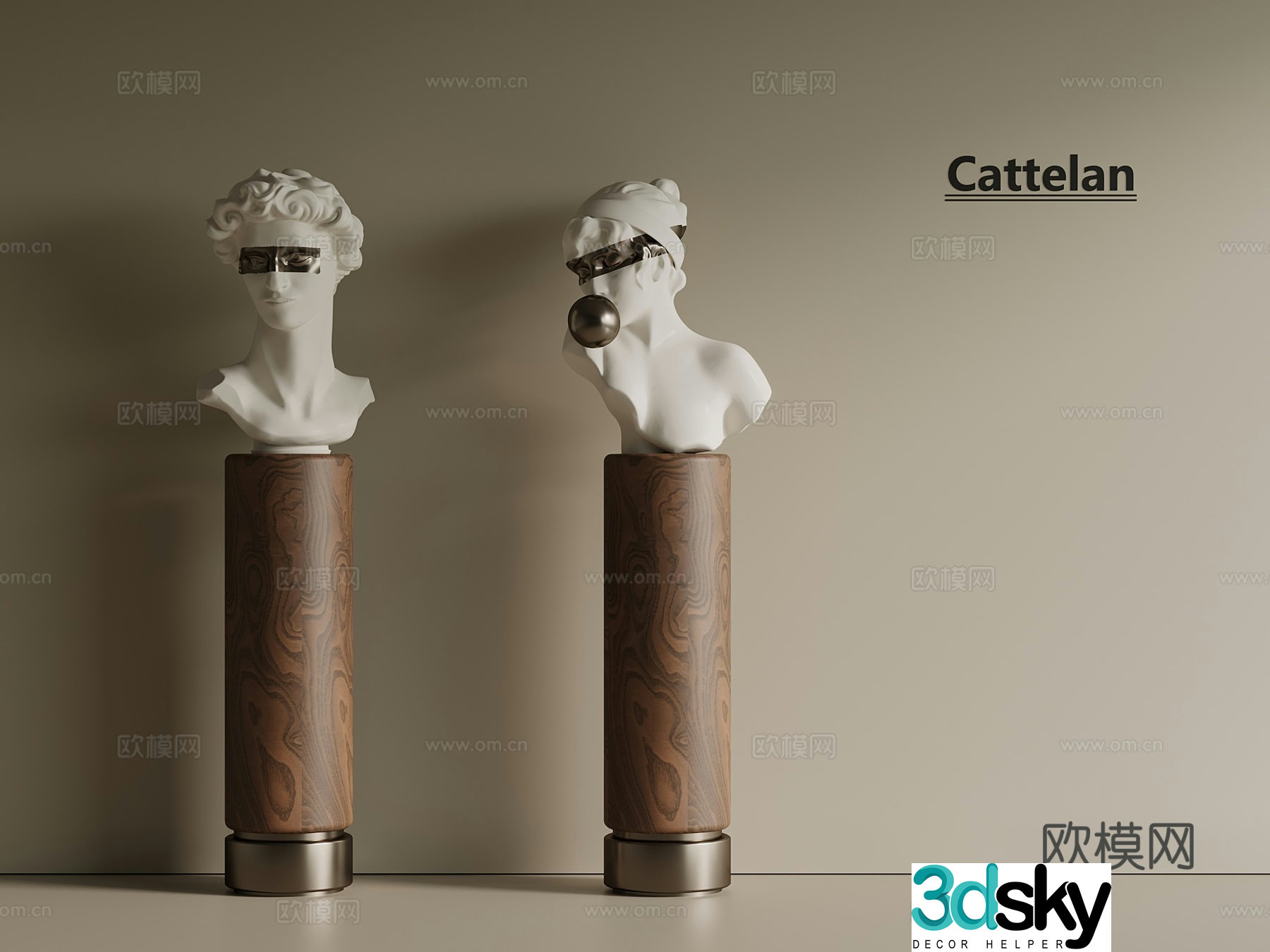 French European Modern Sculpture Ornament 3D Model