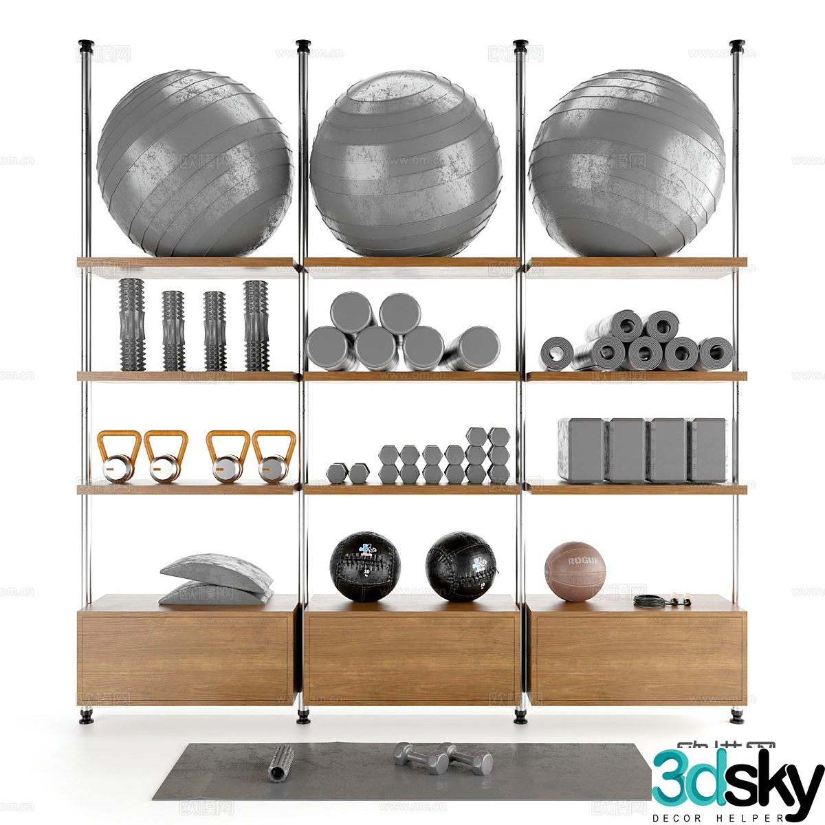 Modern fitness equipment equipment cabinet 3d model