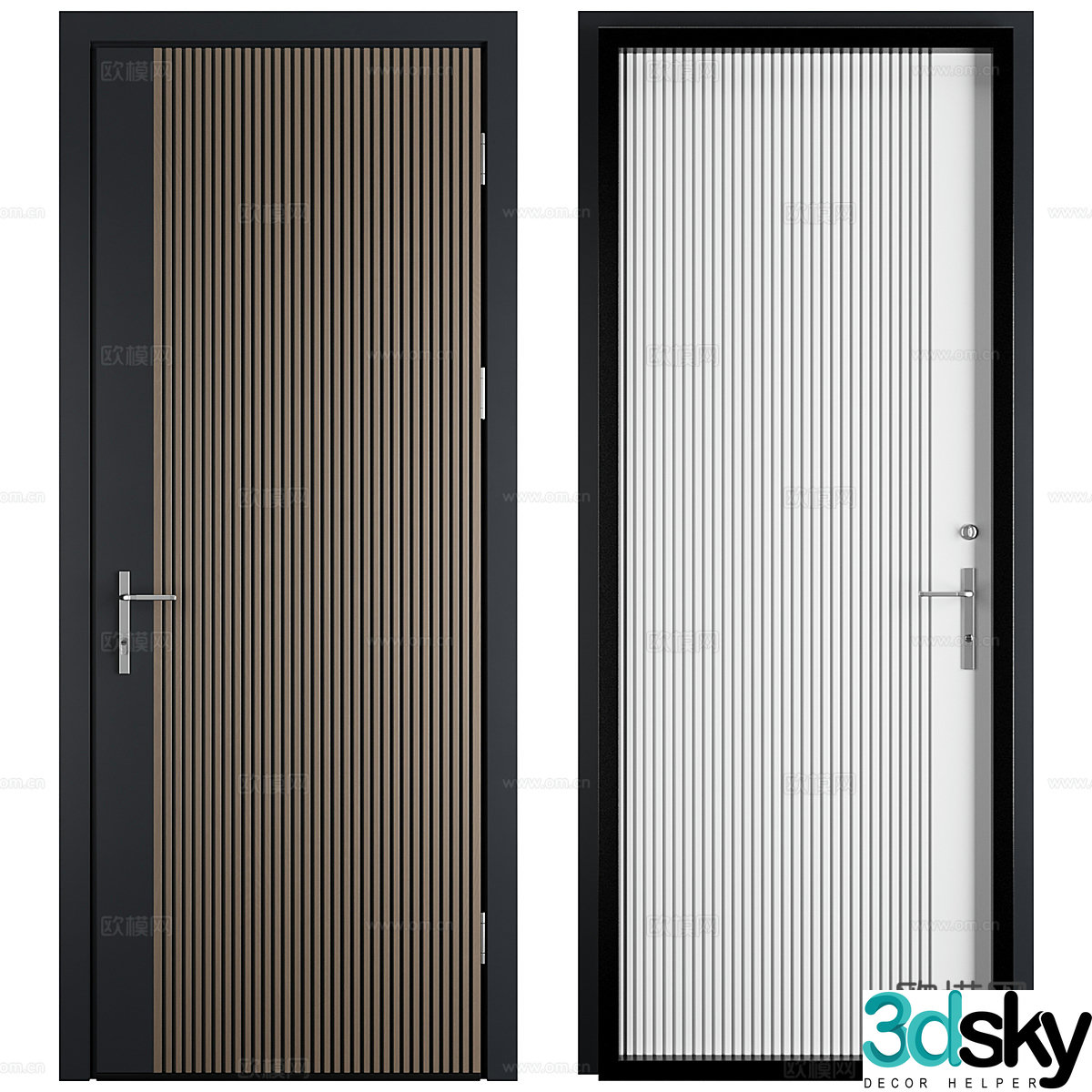 Modern Italian entrance door security door single-open door 3D model
