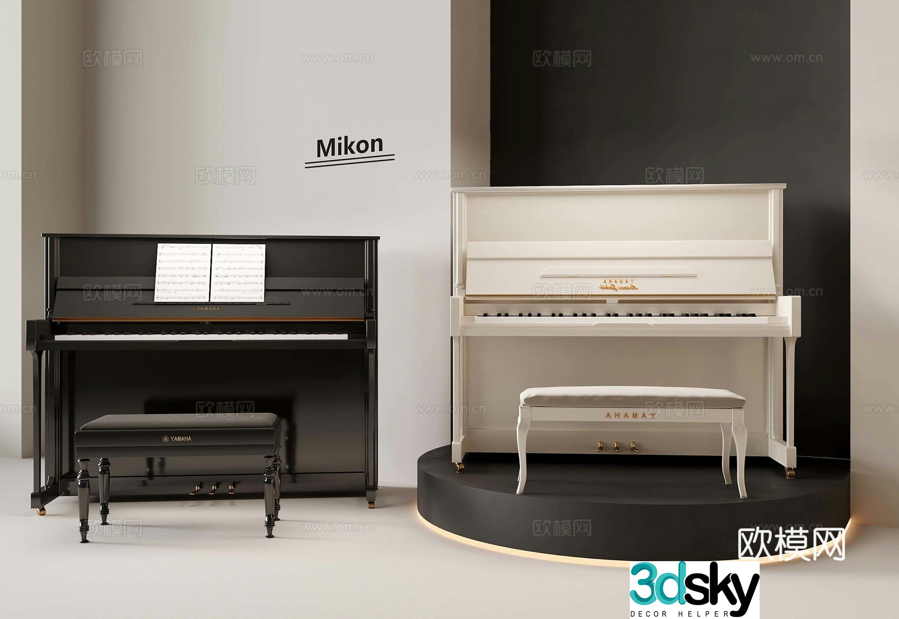 24 piano 3d model