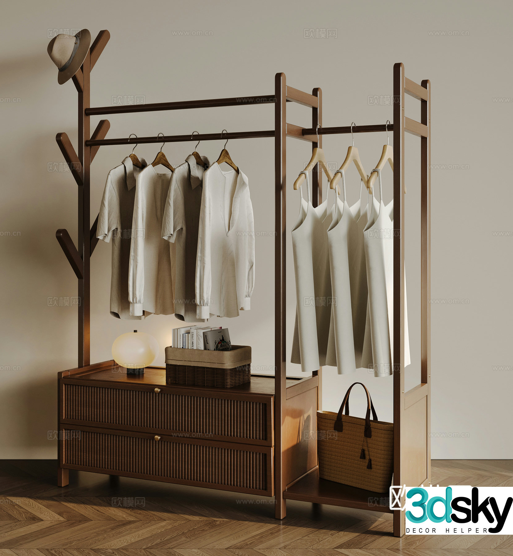 Middle-aged windbreaker hanger 3d model