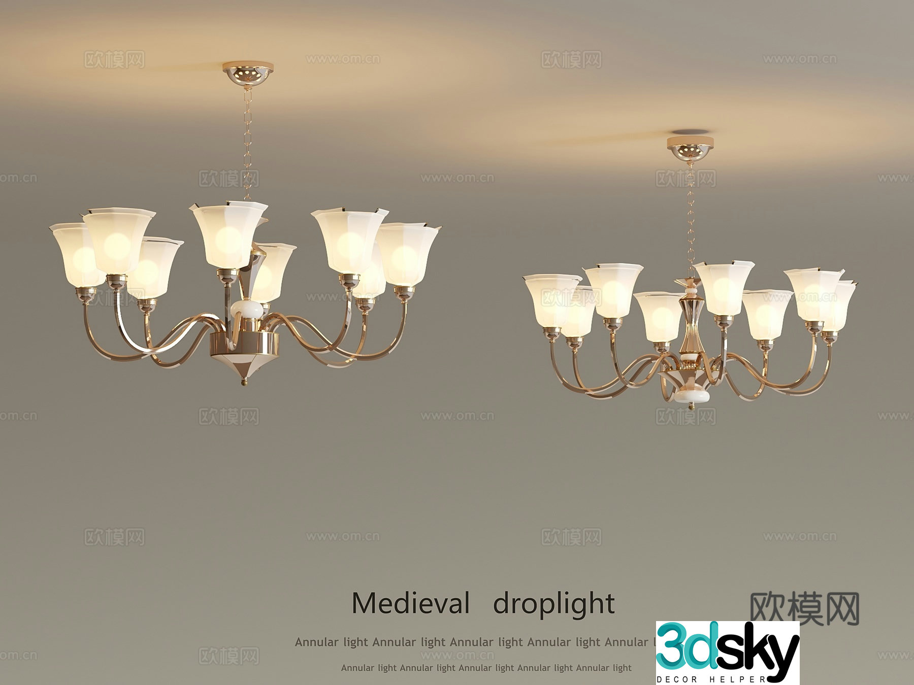 23 French Chandelier 3D Model