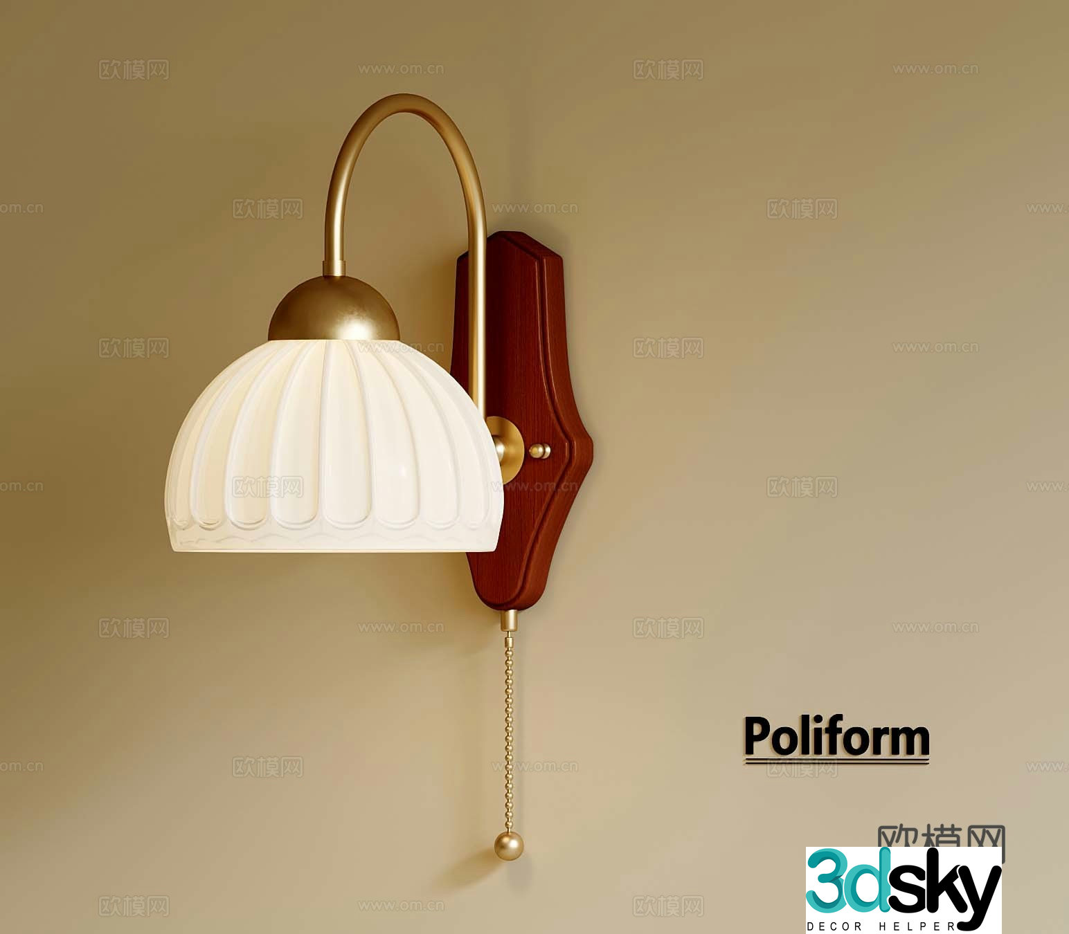 23 French medieval wall lamp decorative lamp 3d model