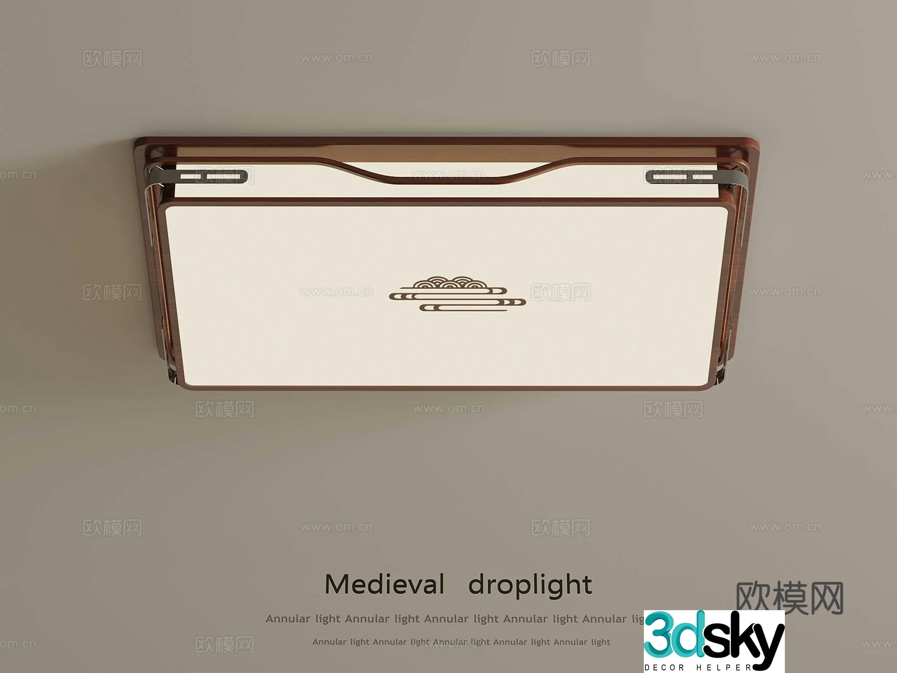 08 New Chinese Ceiling Light 3D Model