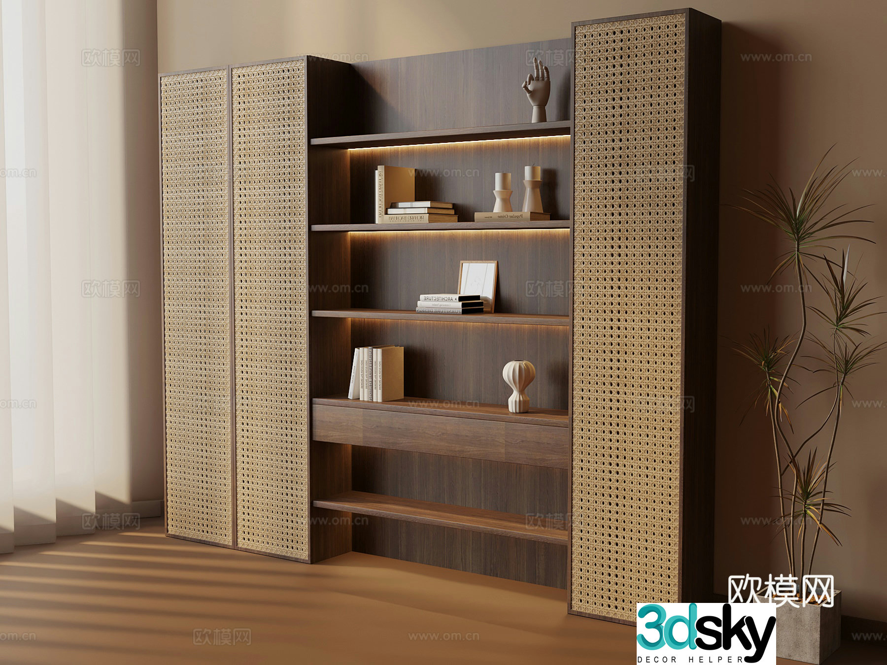 18 medieval style bookcase book ornaments 3D model