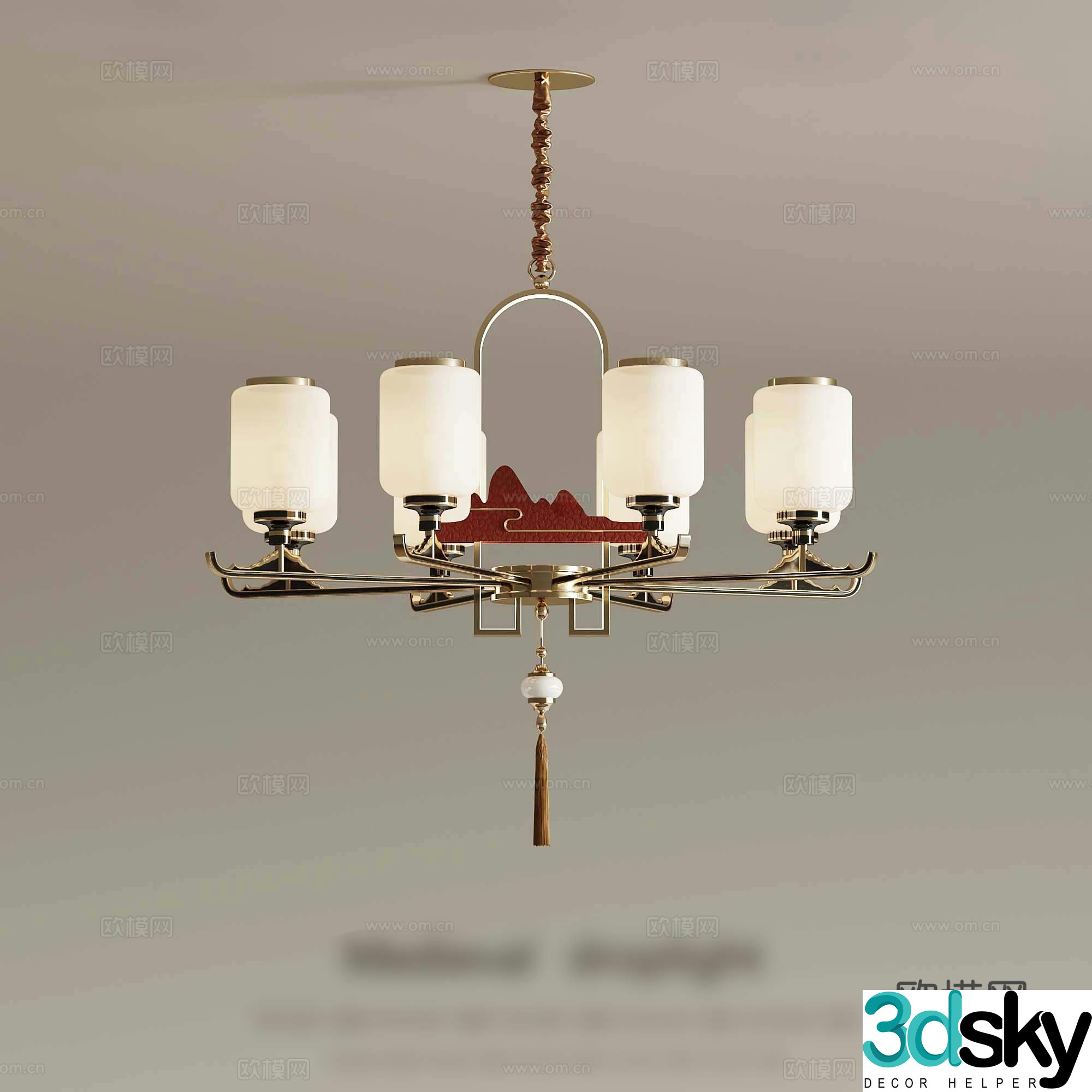 13 new Chinese chandelier 3D model