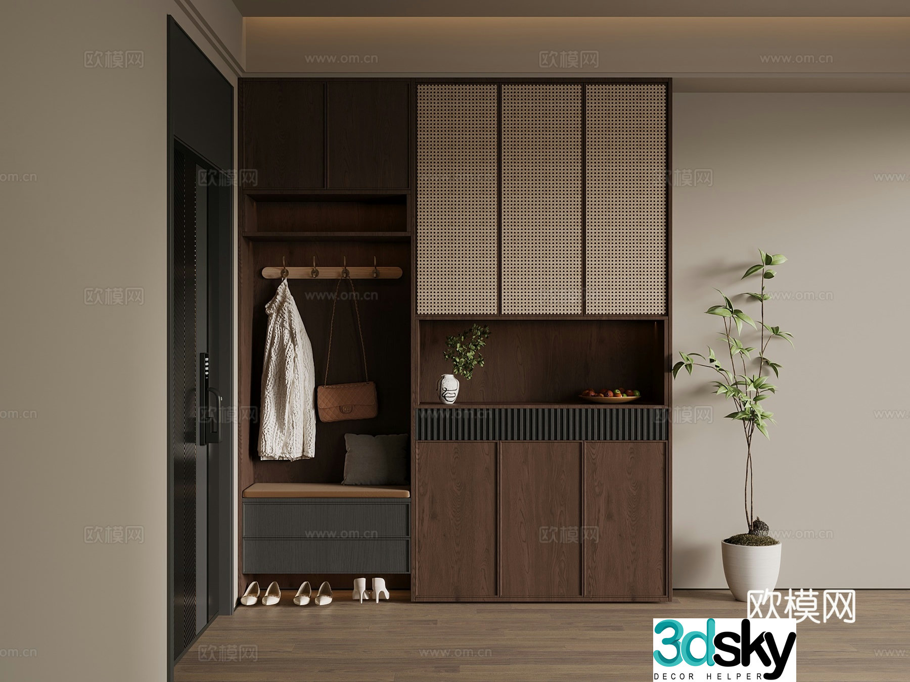 Middle Italian shoe cabinet entrance shoe cabinet entrance shoe cabinet entrance shoe cabinet 3D model