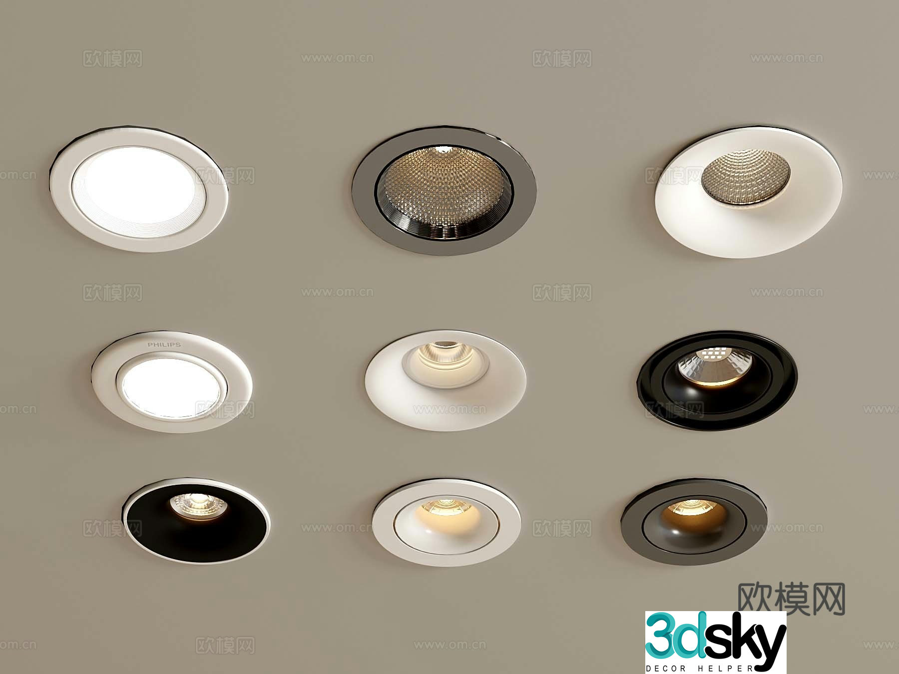 05 Modern downlight spotlight 3D model