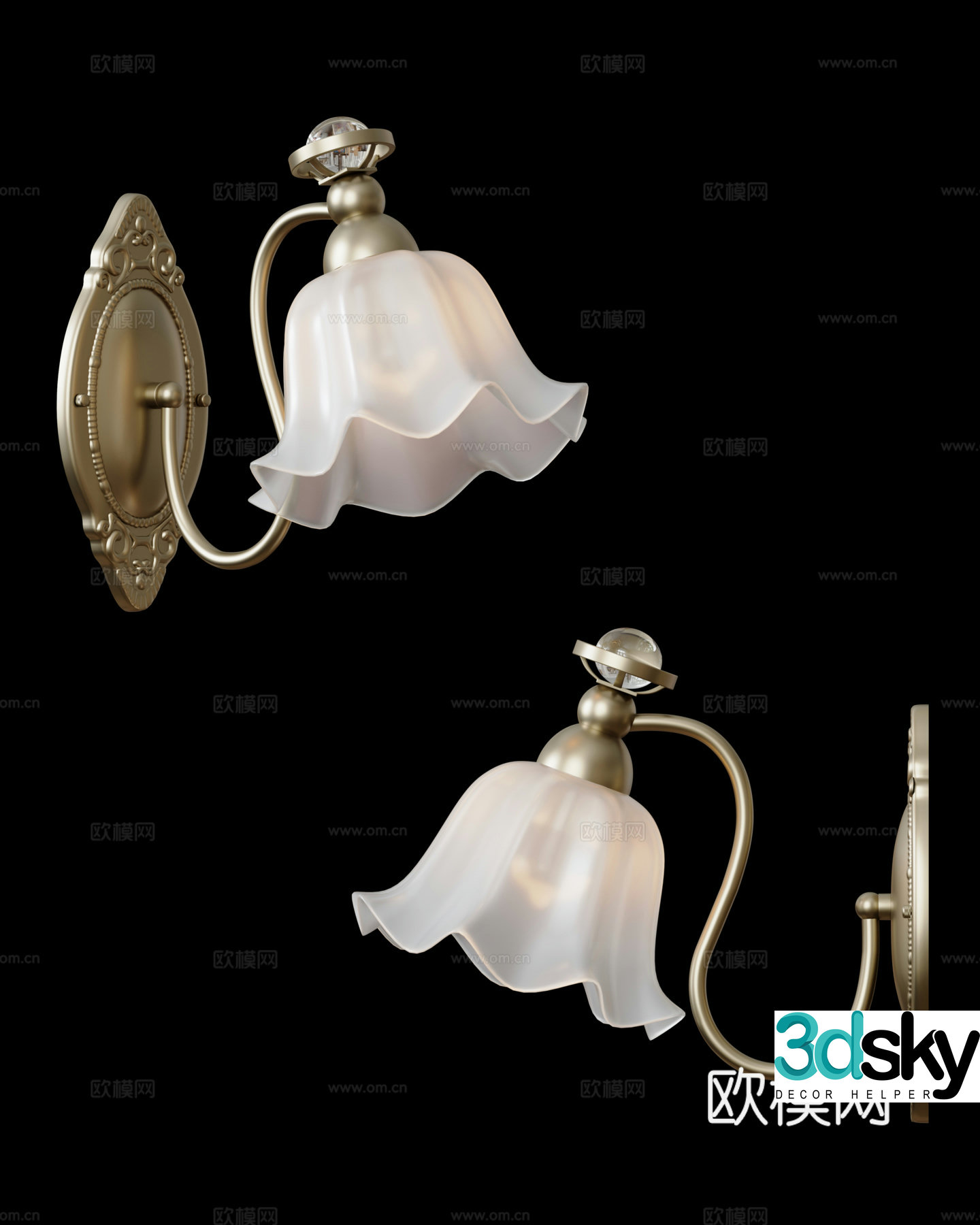French wall lamp 3d model