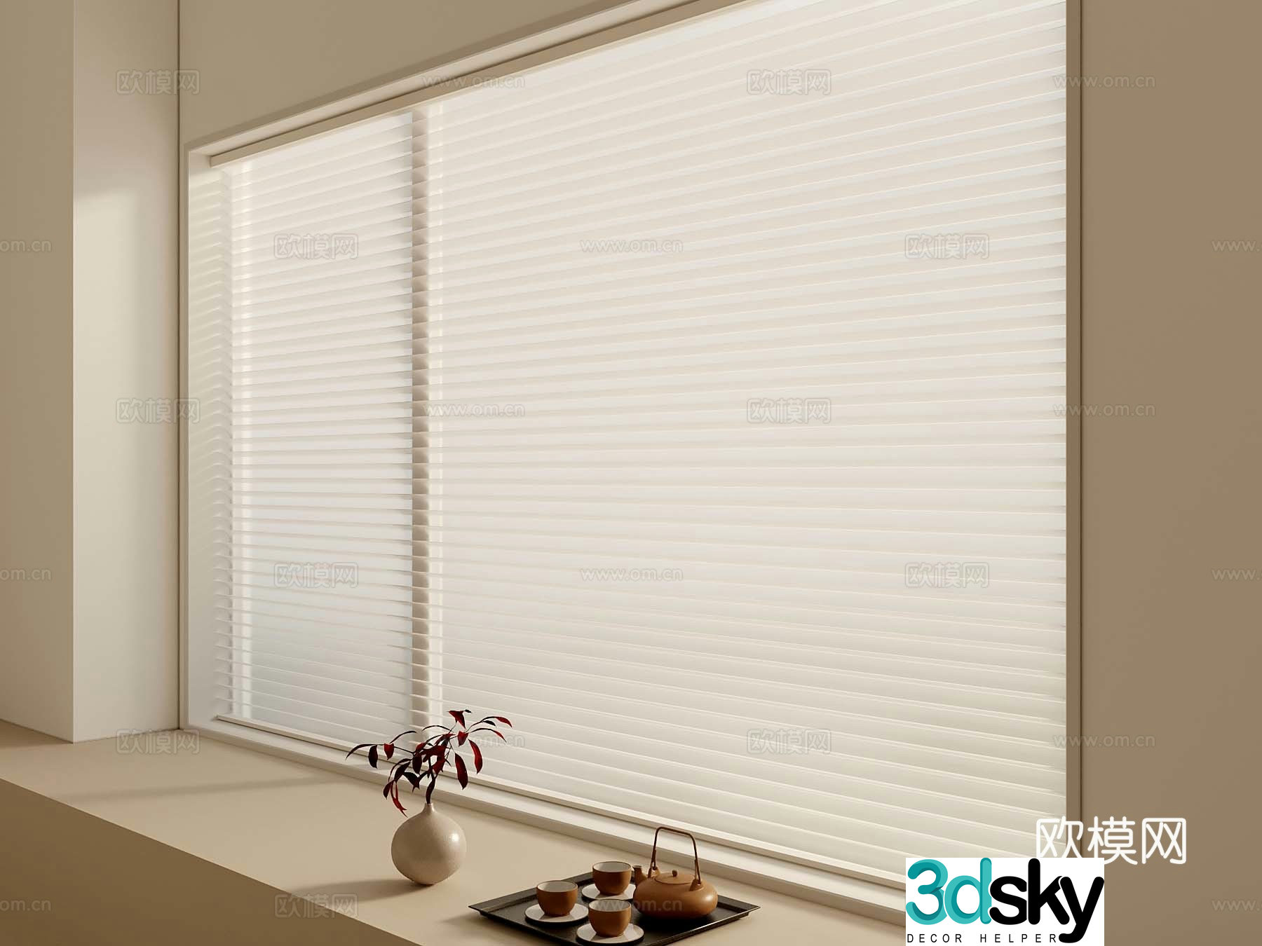 15 Shangri-La Curtain Modern Curtain Roller Curtain Venetian Blind 3D Model