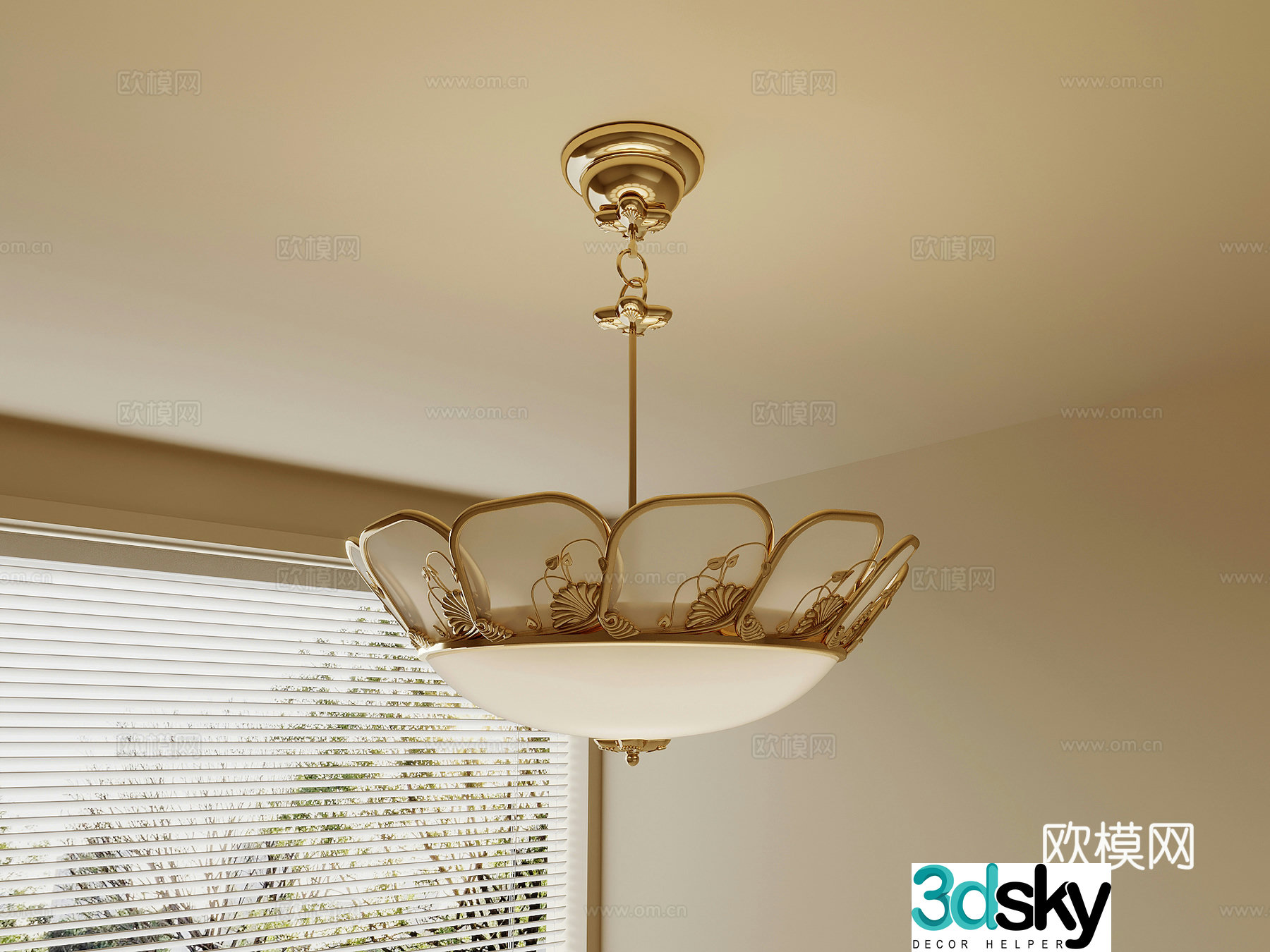 14 chandeliers French retro style chandeliers Iron chandeliers 3D model