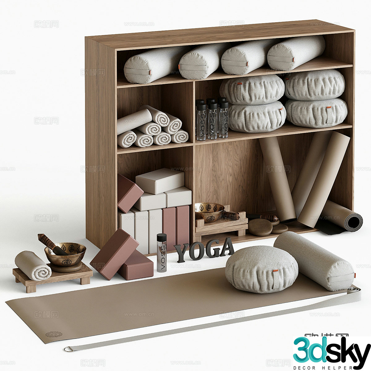 Modern yoga fitness equipment equipment cabinet 3d model