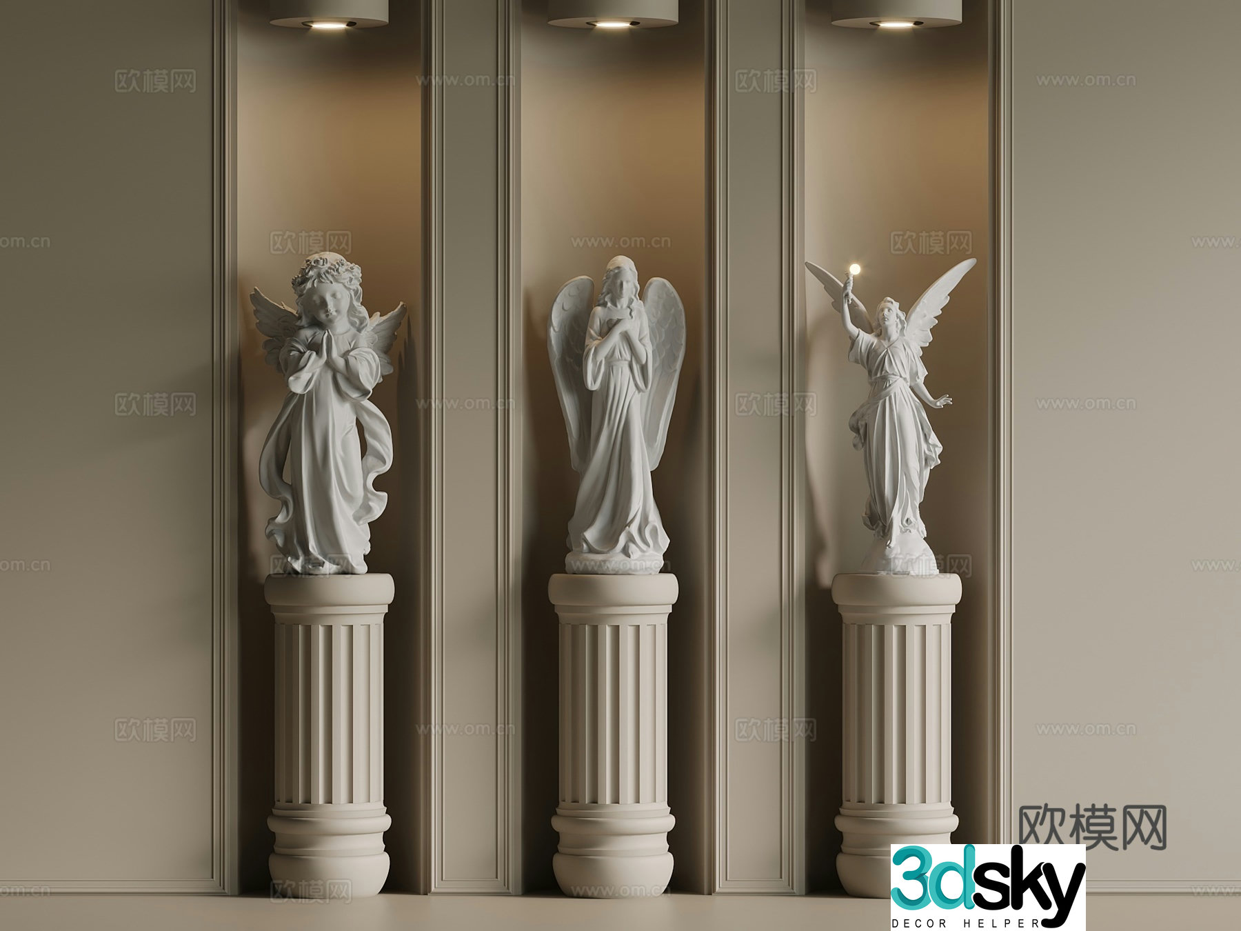 European style sculpture 3d model