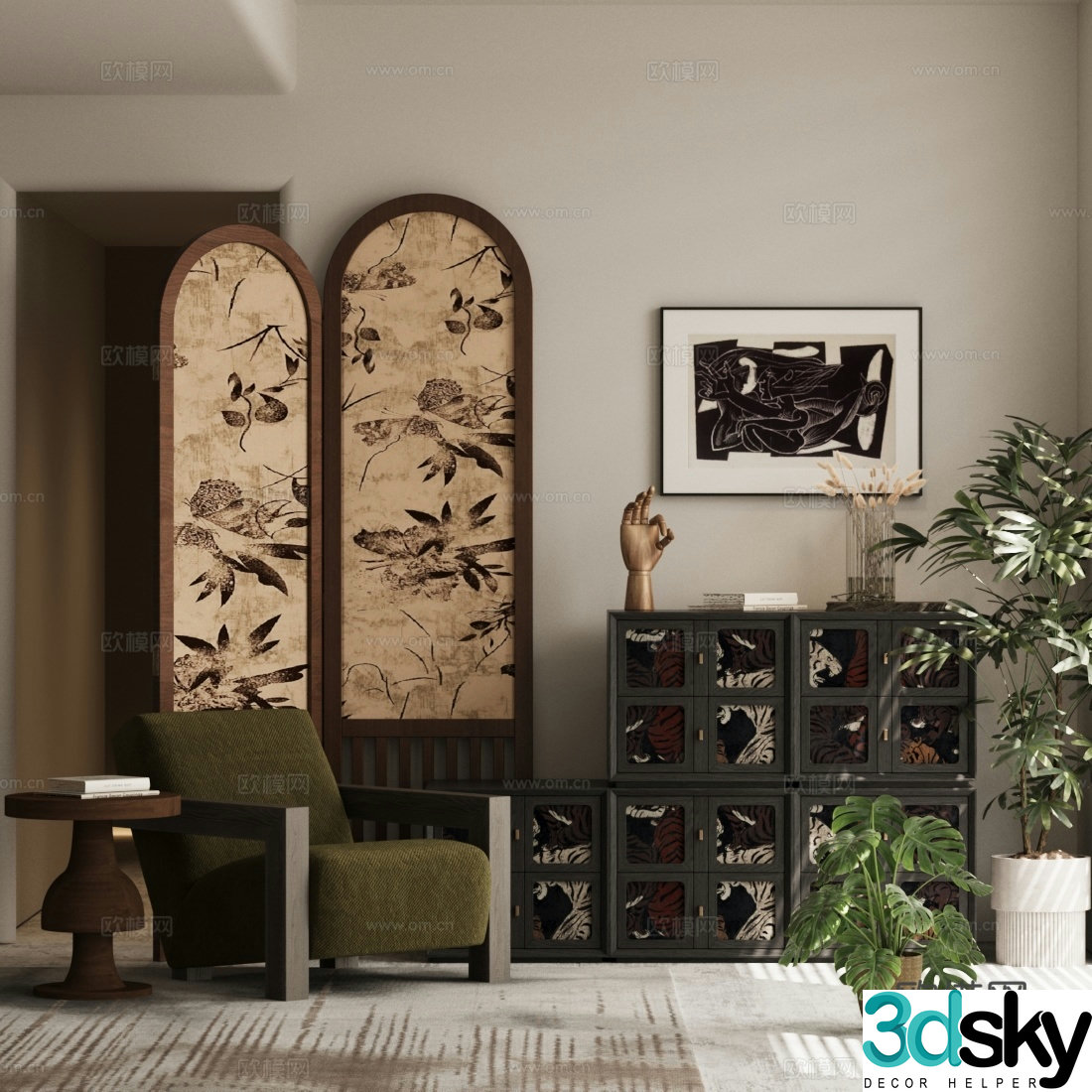 Retro style chest of cabinets retro style entrance cabinets decorative cabinets side cabinets Song’s Carmen Cabinets leisure chairs 3D model