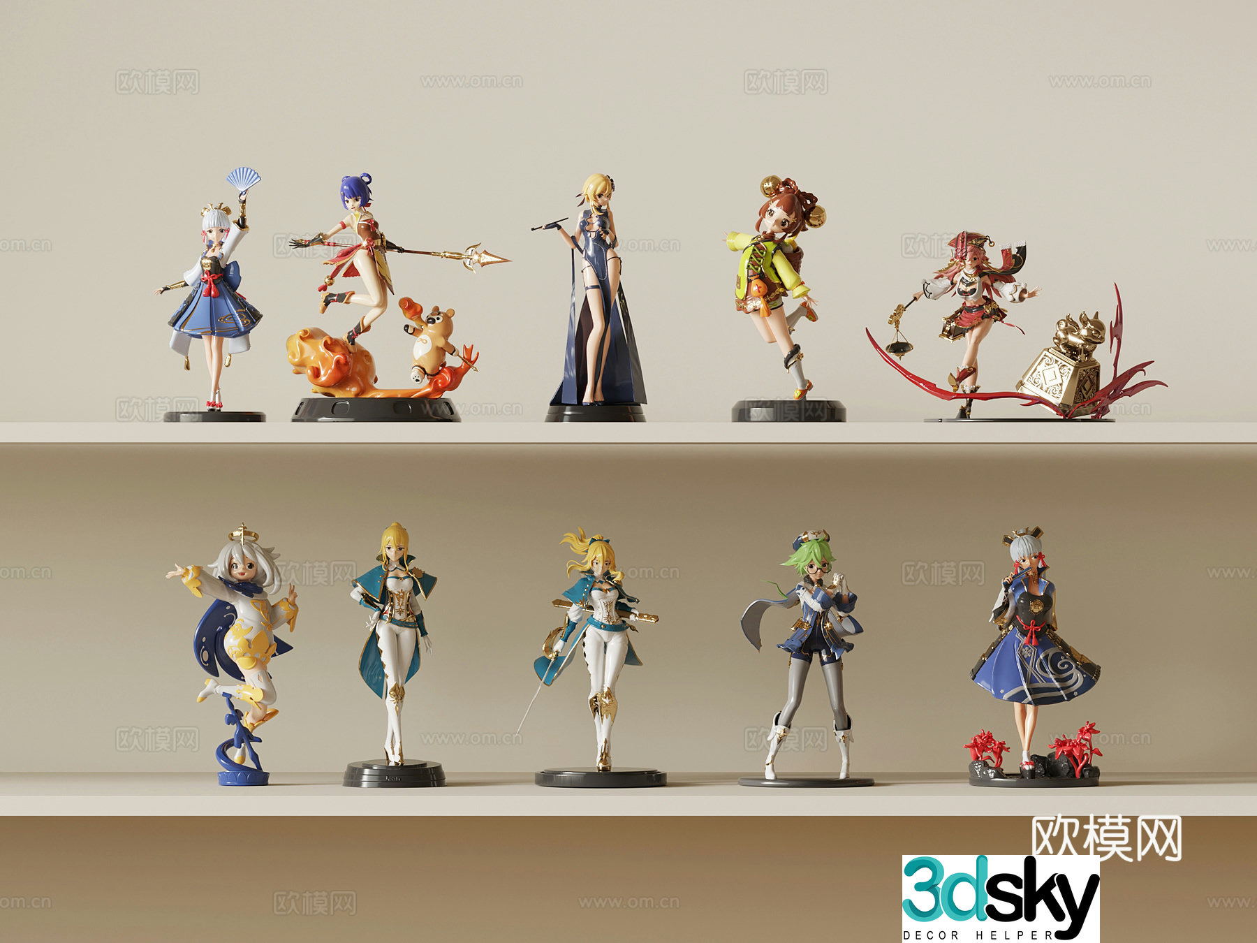 08 toys modern anime ornaments figure 3d model
