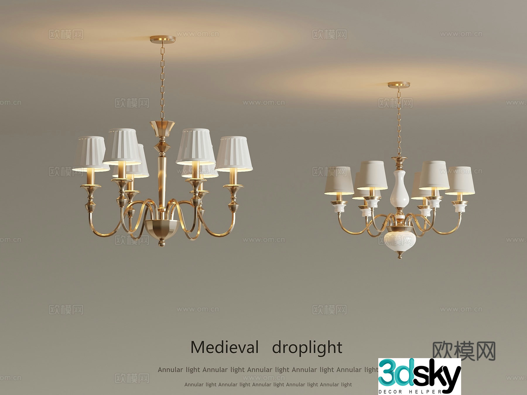 22 French Chandelier 3D Model