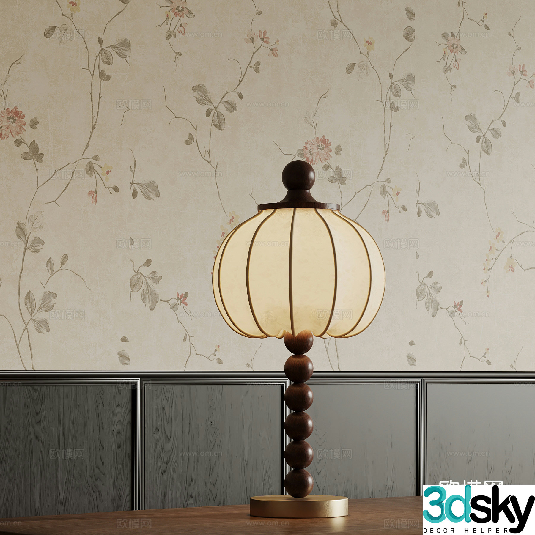 02 French medieval style table lamp 3D model