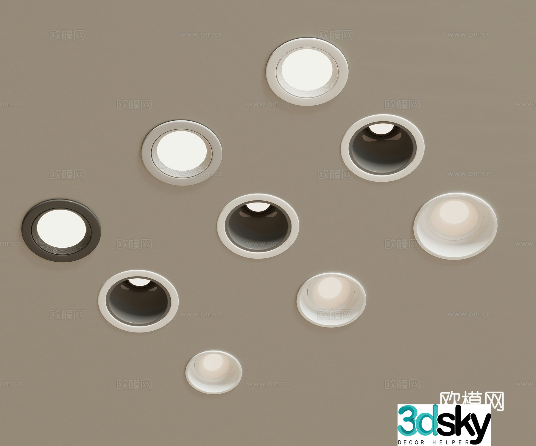 09 Modern spotlight downlight 3d model