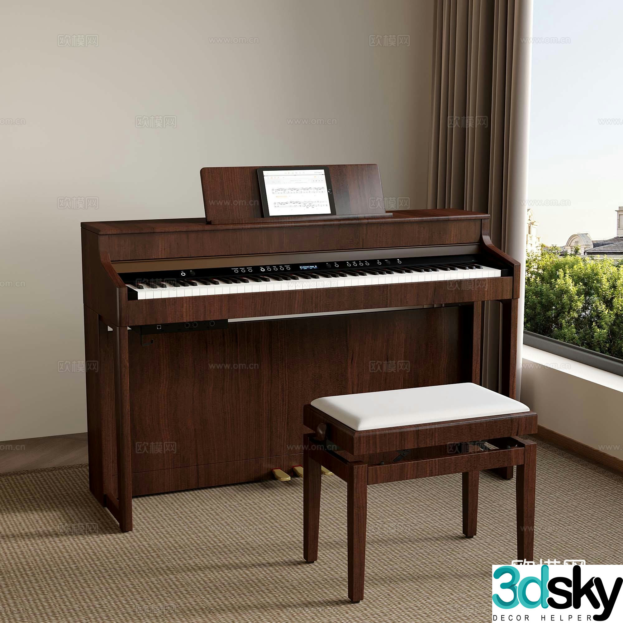 28 new Chinese piano 3d model