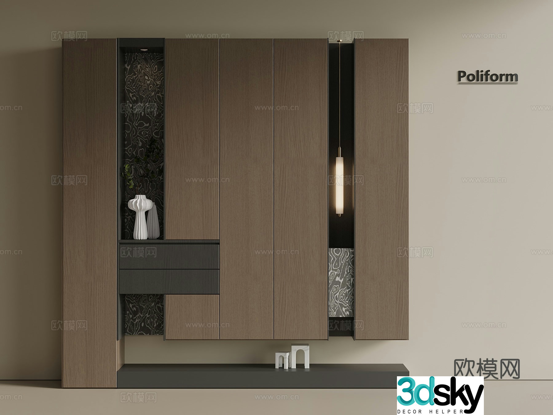 Italian light luxury shoe cabinet porch cabinet partition cabinet 3D model