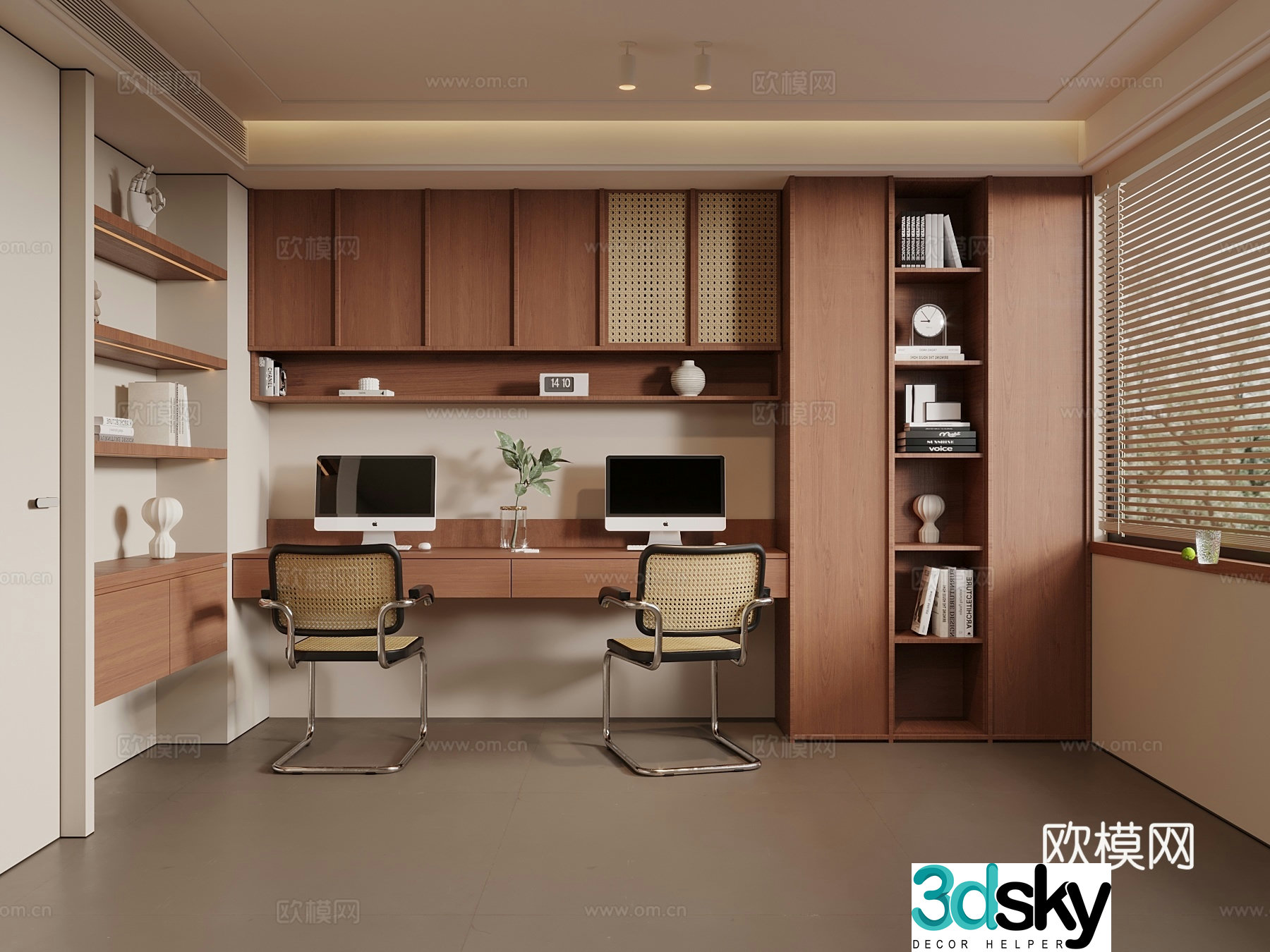 12 Middle-aged Study Room 3D Model