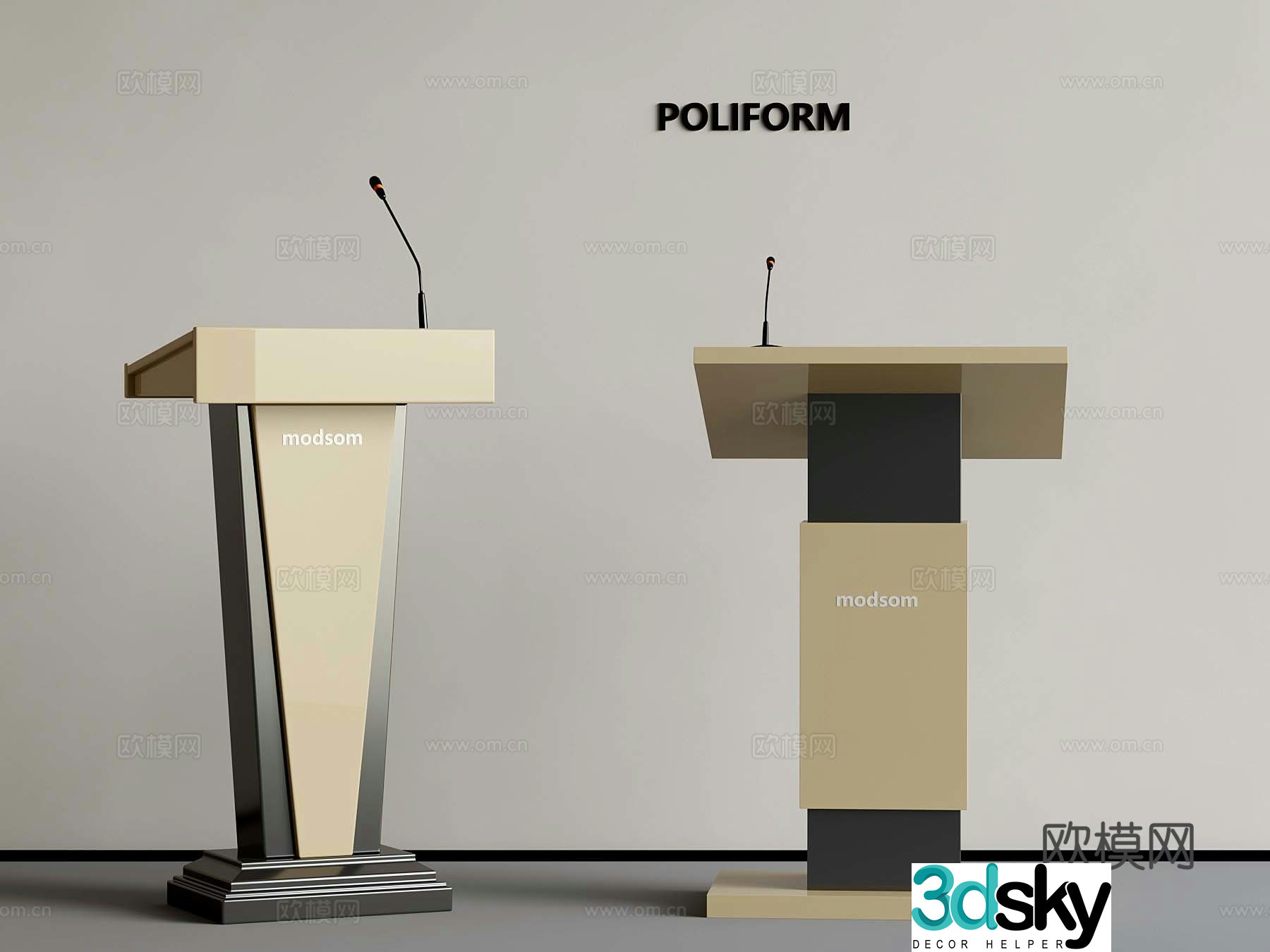 21 podium Modern podium Lecture Podium Host Stand Podium 3D Model