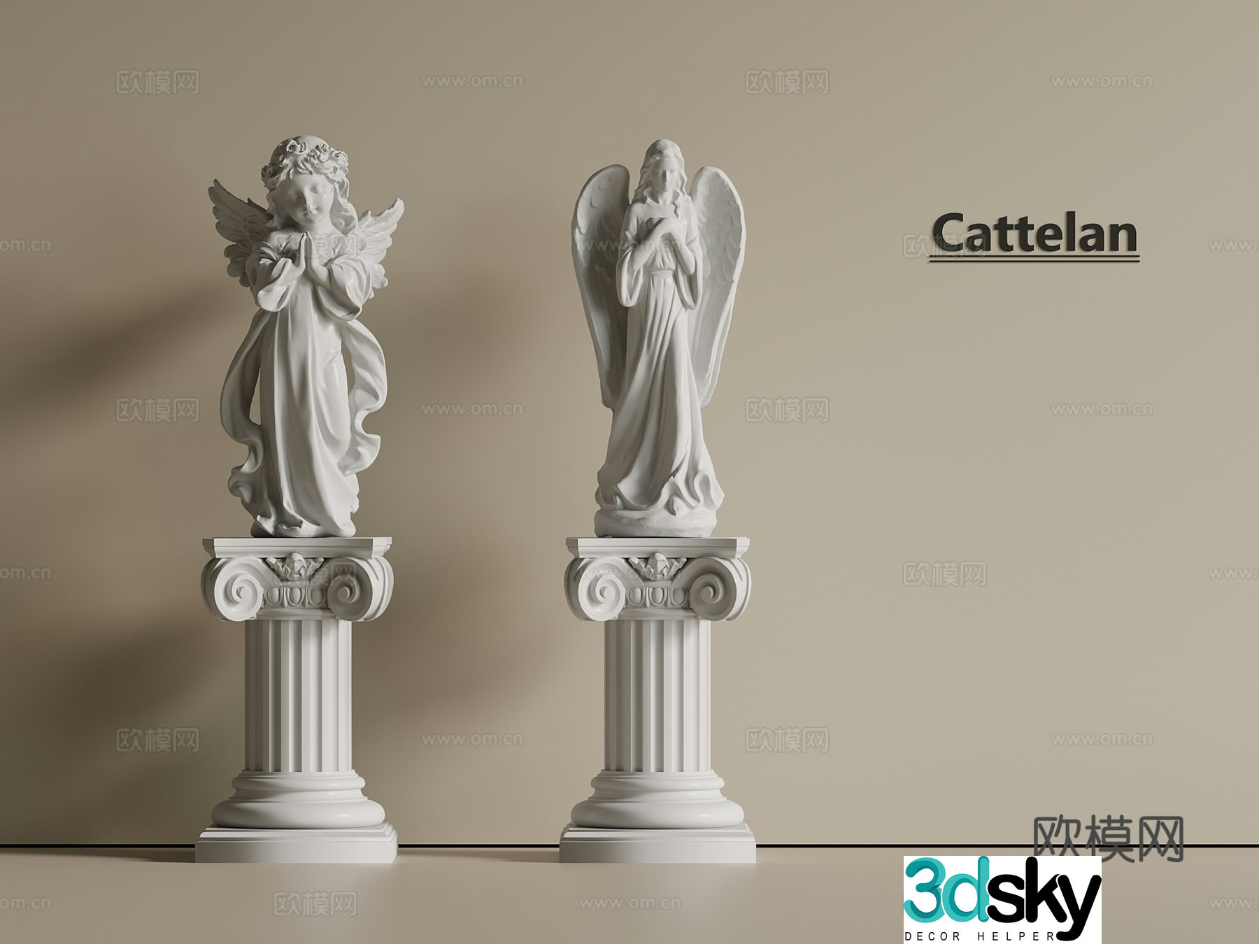 French European style modern sculpture ornaments landscape sculpture 3d model