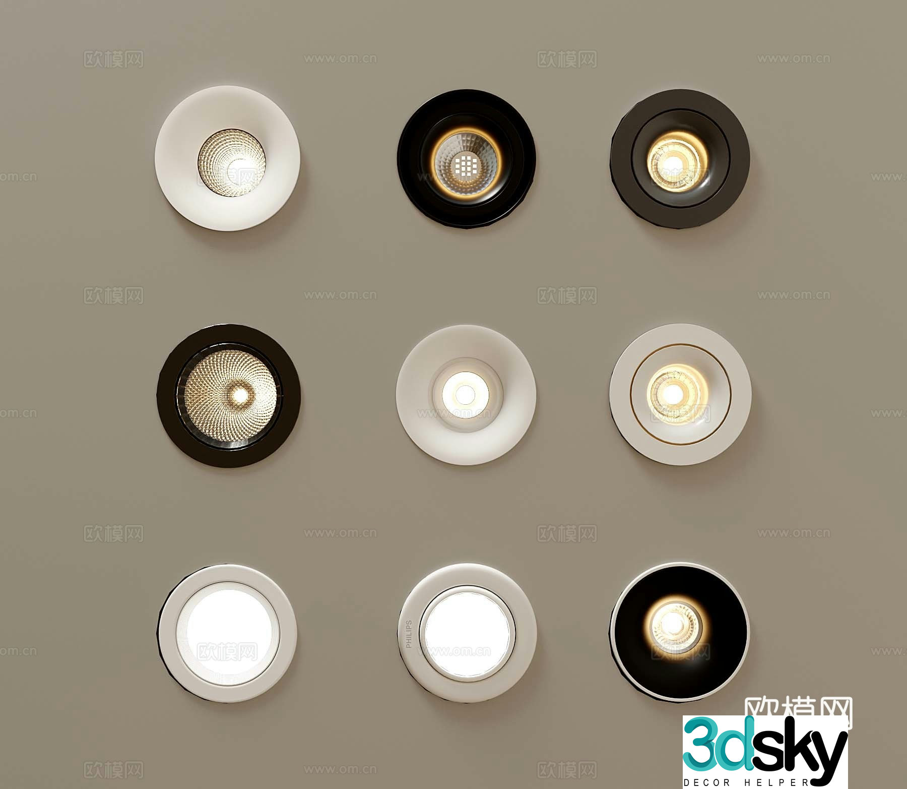 06 Modern downlight spotlight 3D model
