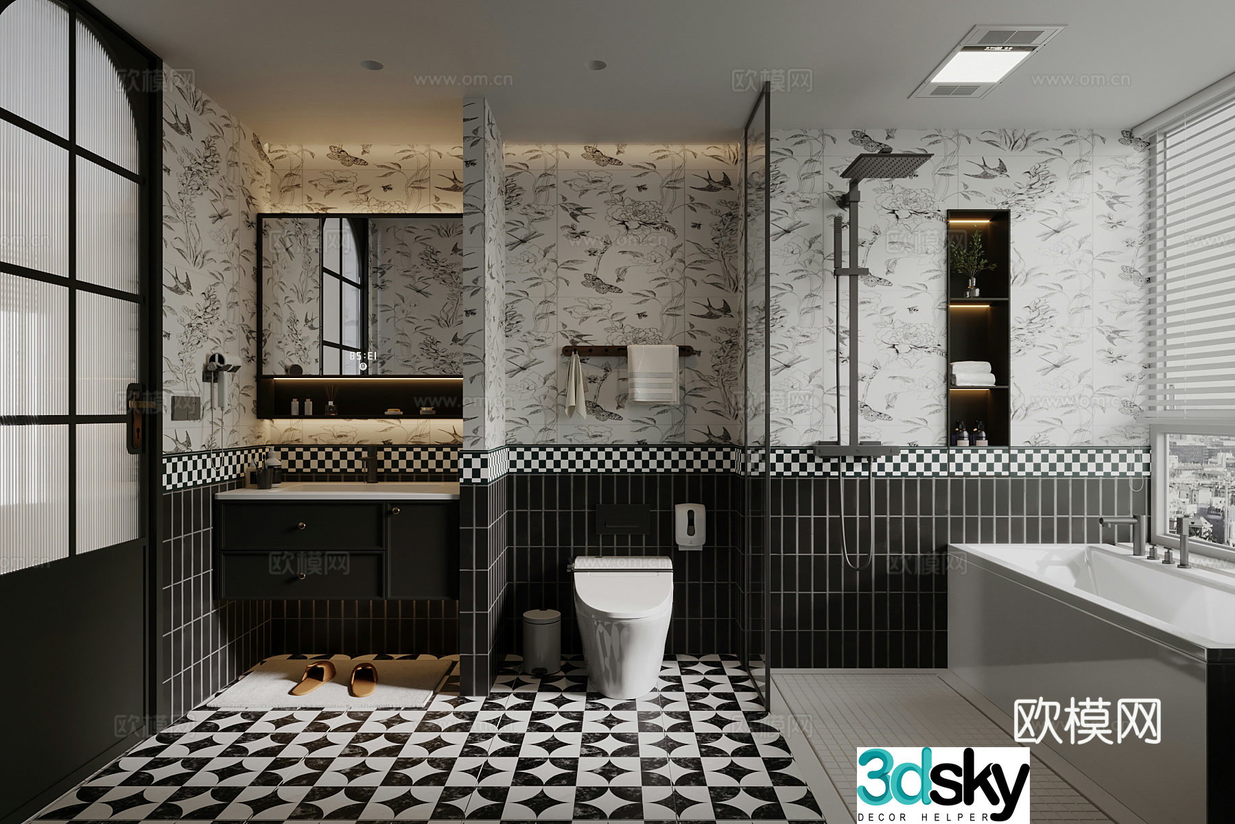 05 French bathroom cabinet 3d model