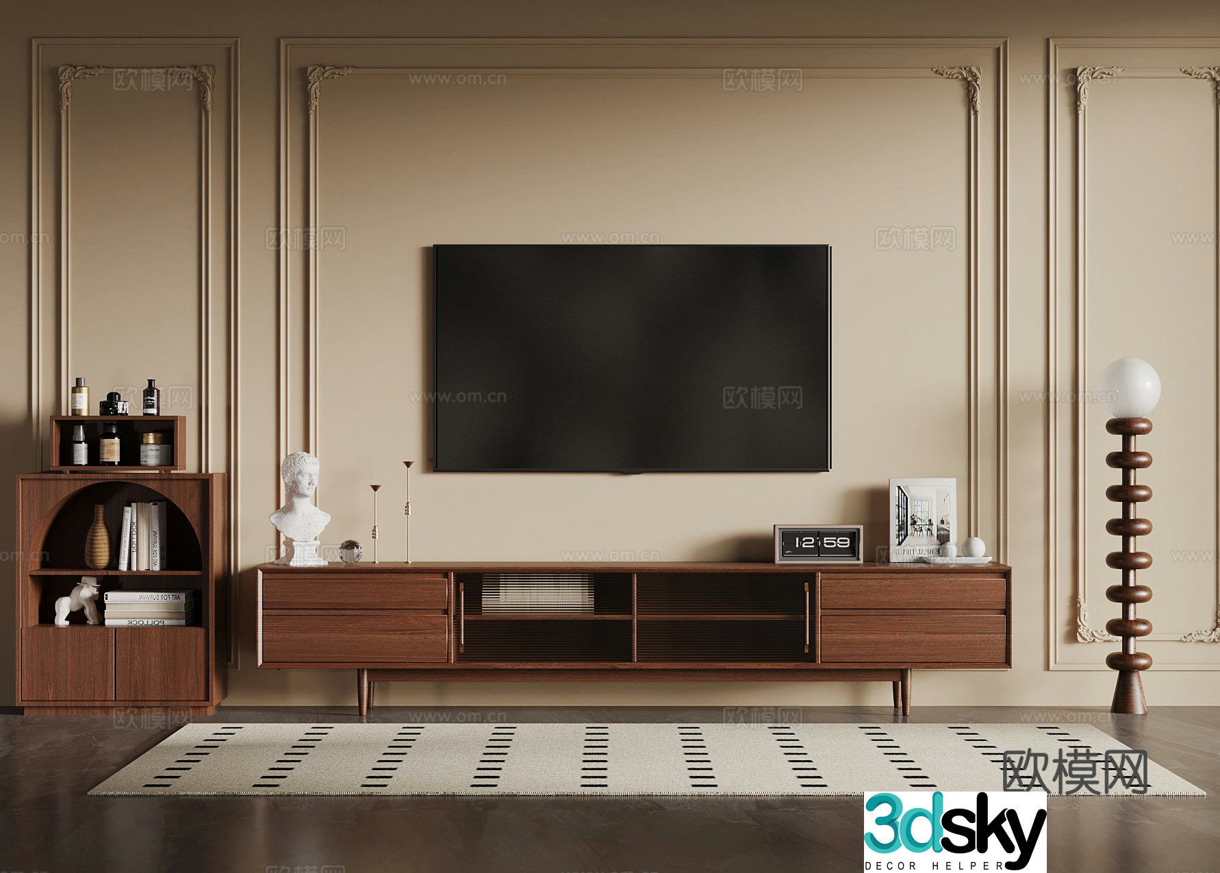 05 TV cabinet French medieval style TV cabinet 3D model