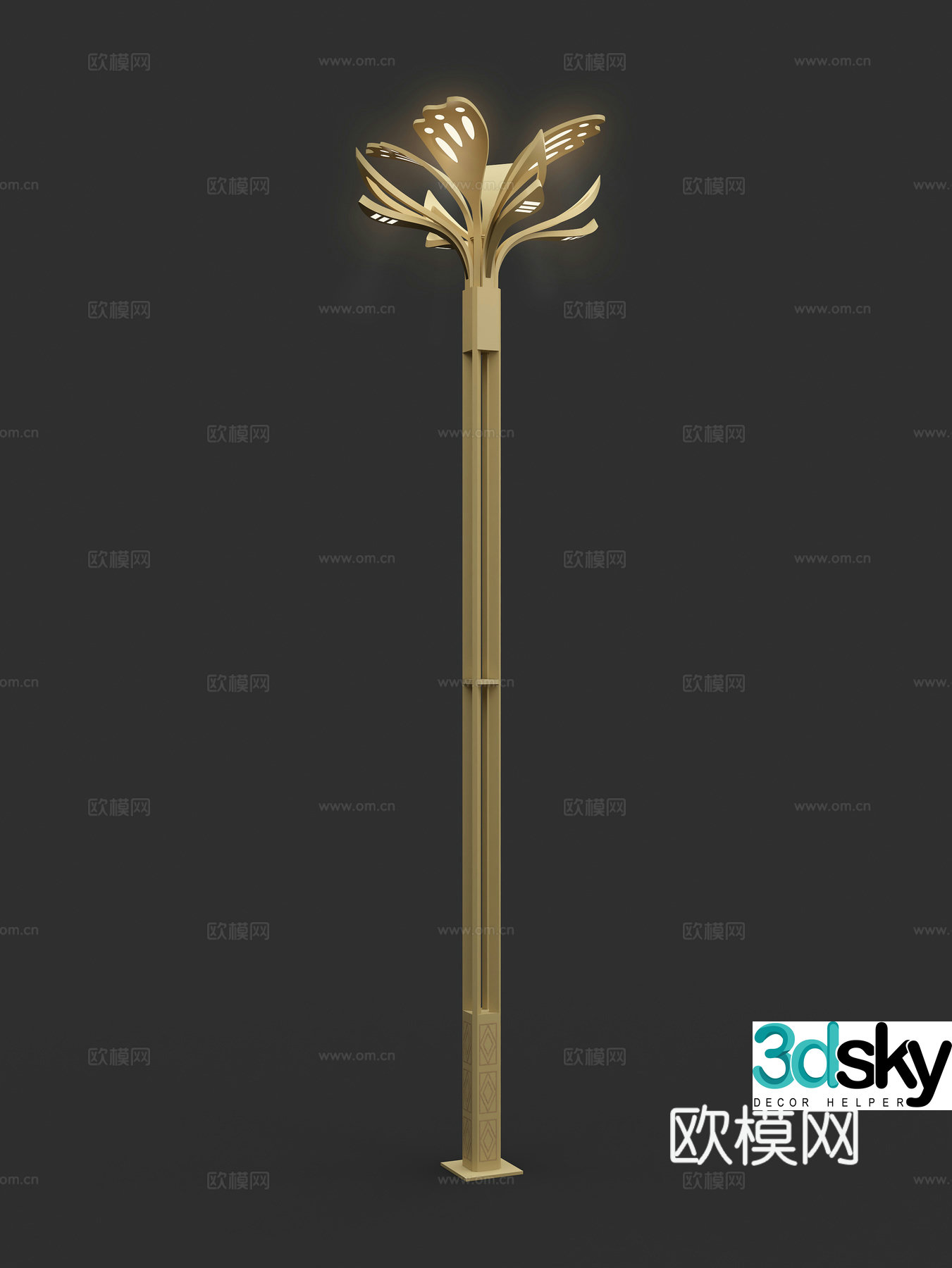 Modern butterfly creative design butterfly lamp pole lamp 3d model