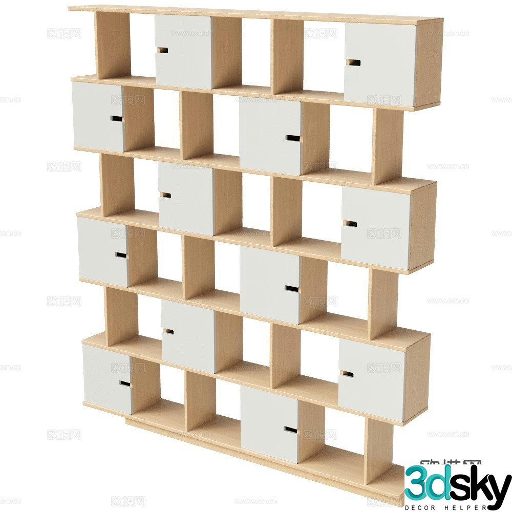 Radis modern bookshelf display shelf decorative shelf bookcase high cabinet open cabinet 3d model