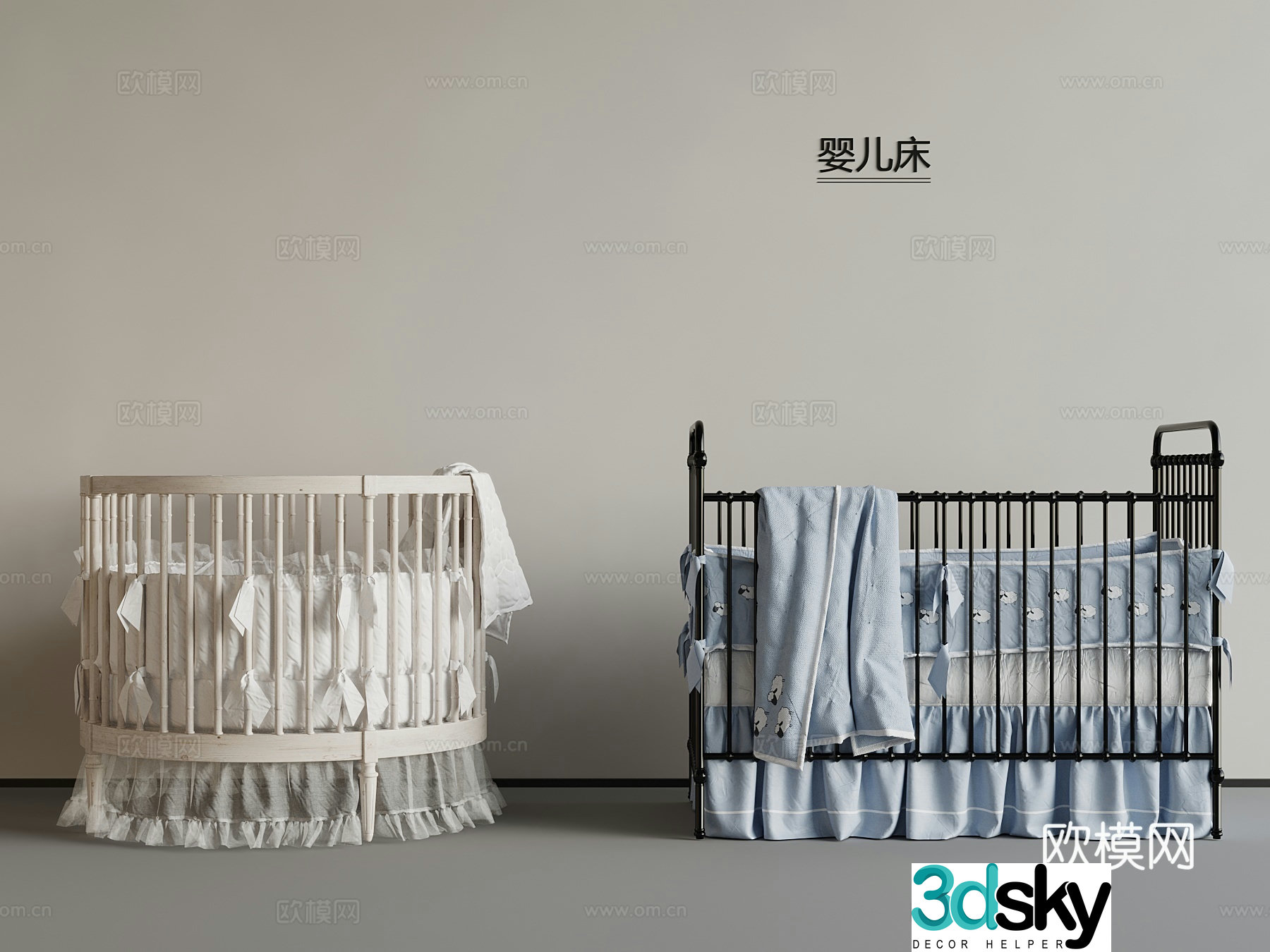 11 French crib 3d model