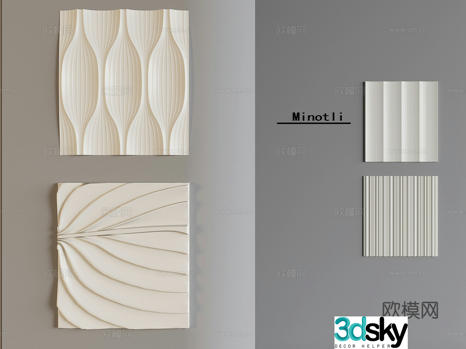 Cream style parquet tiles 3d model