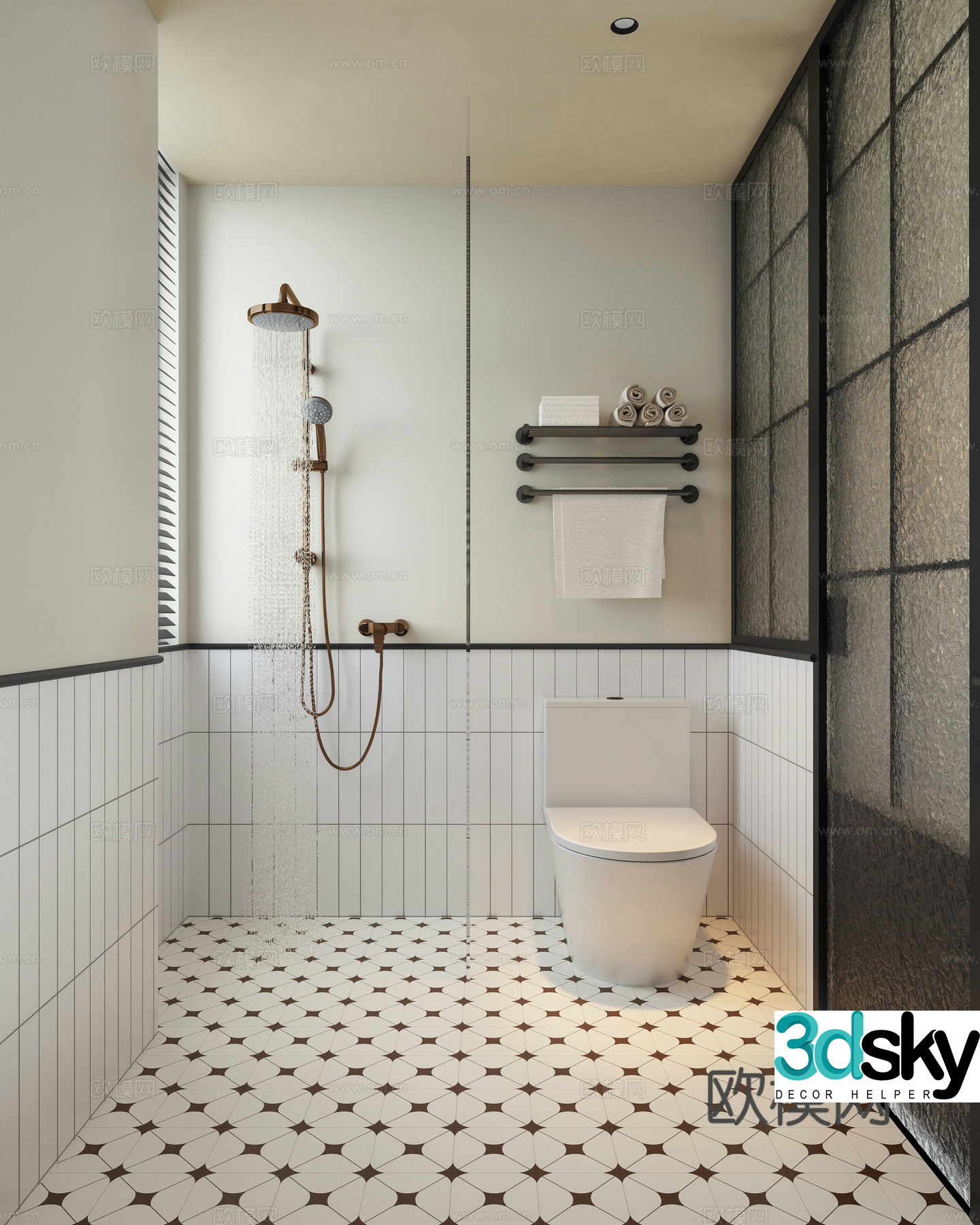 French bathroom 3d model
