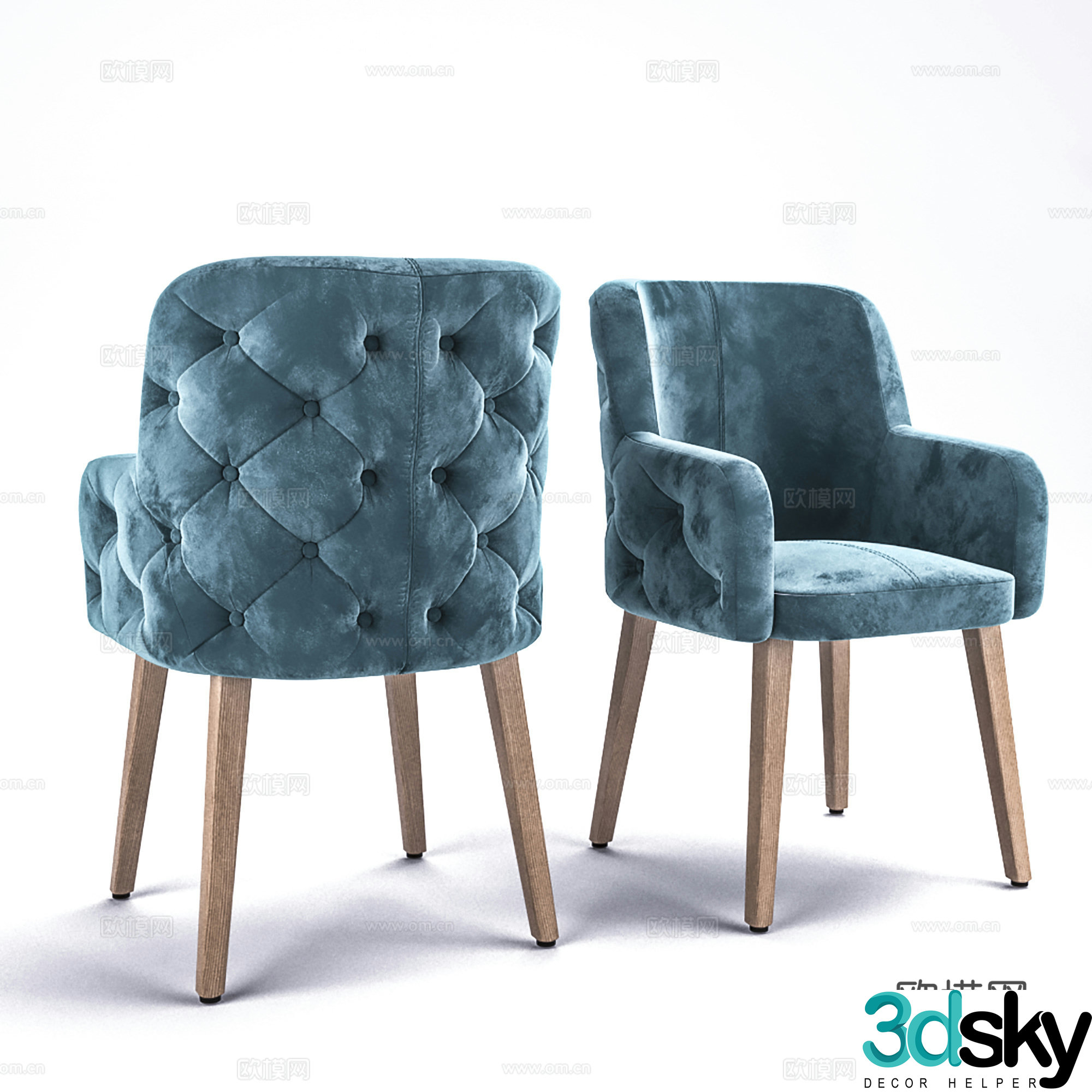 Modern leisure chair cloth chair book chair single chair 3d model