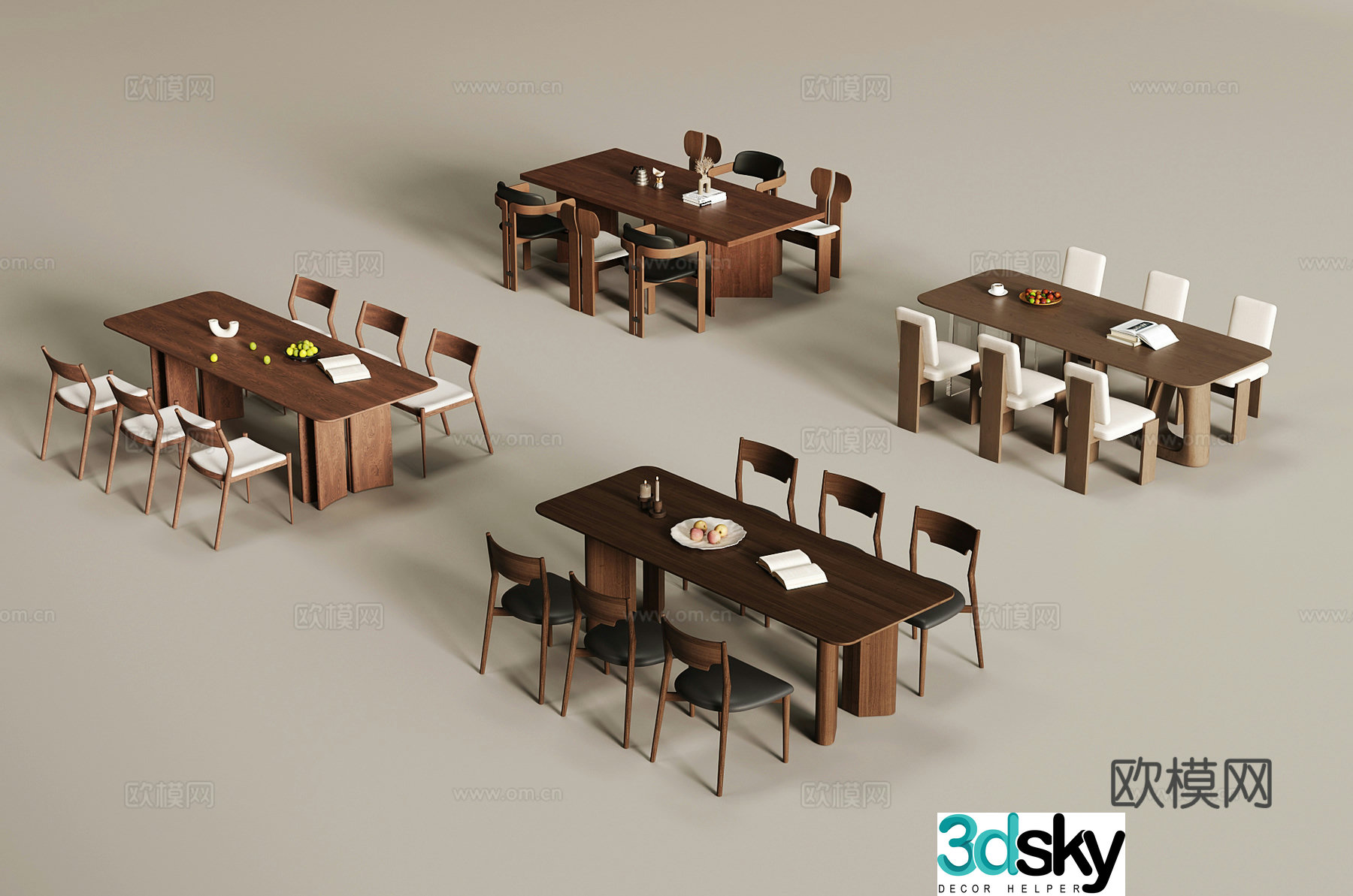 15 medieval dining table and chair 3D model