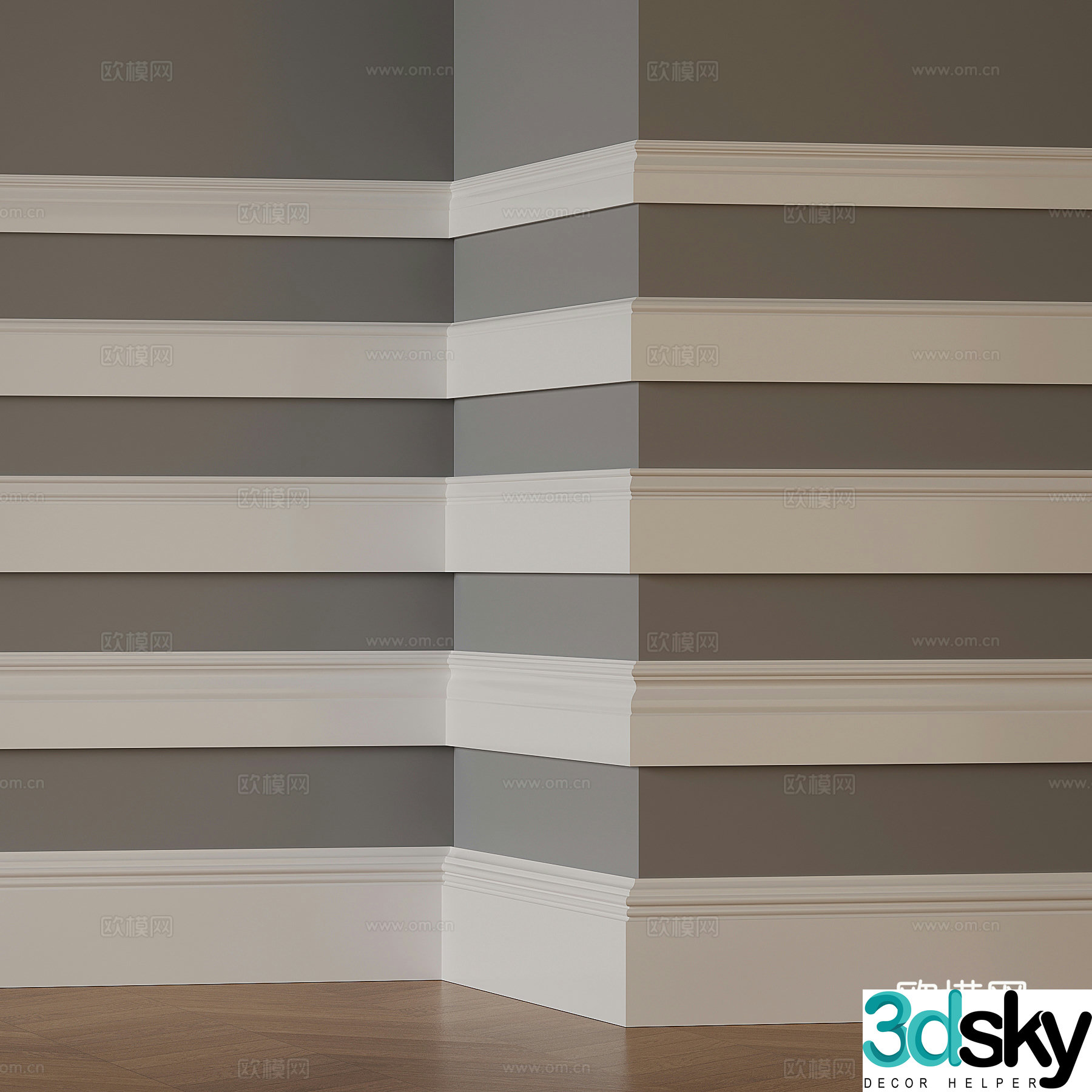 18 French skirting 3d model