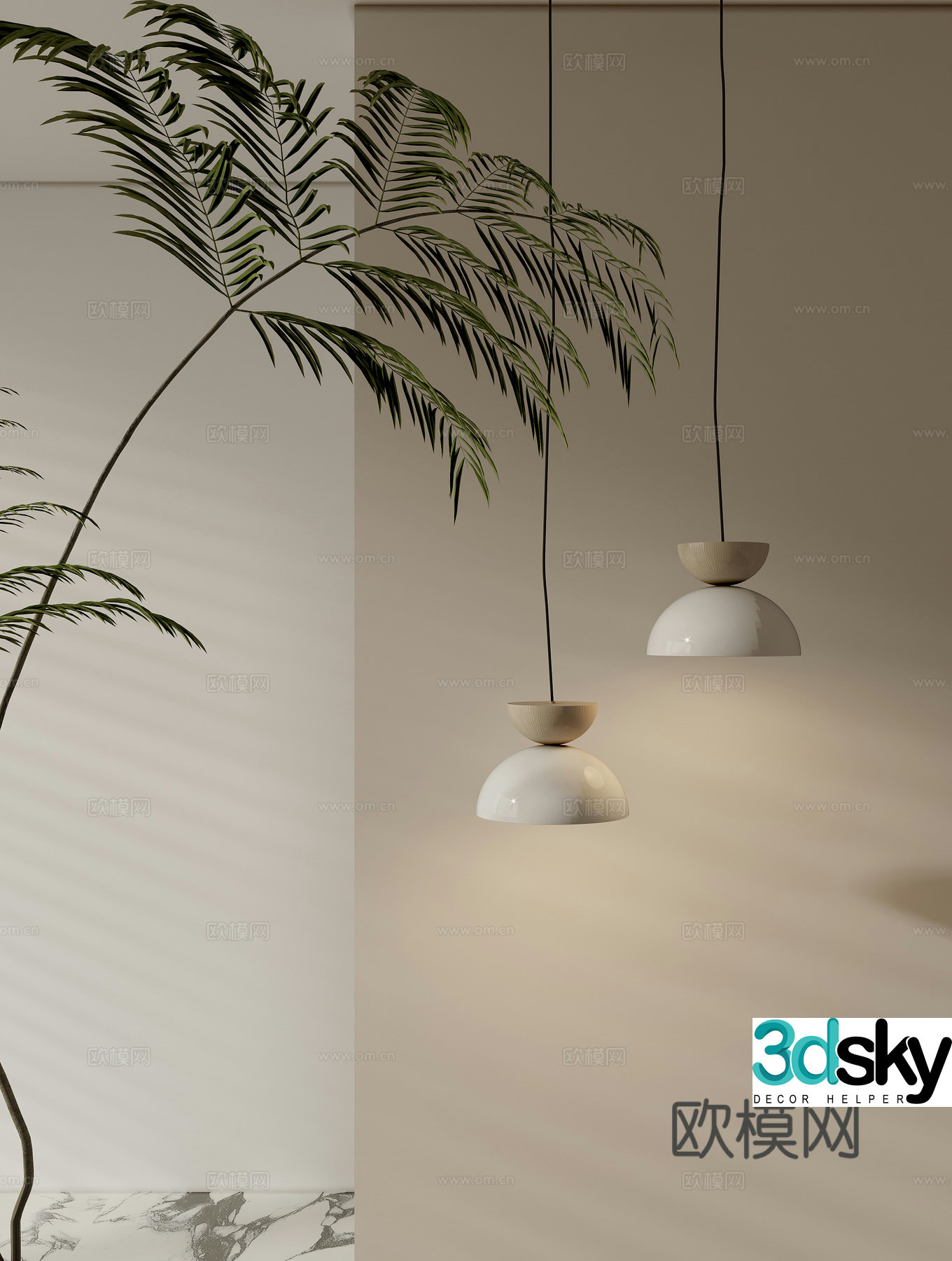 Bedside chandelier 3d model