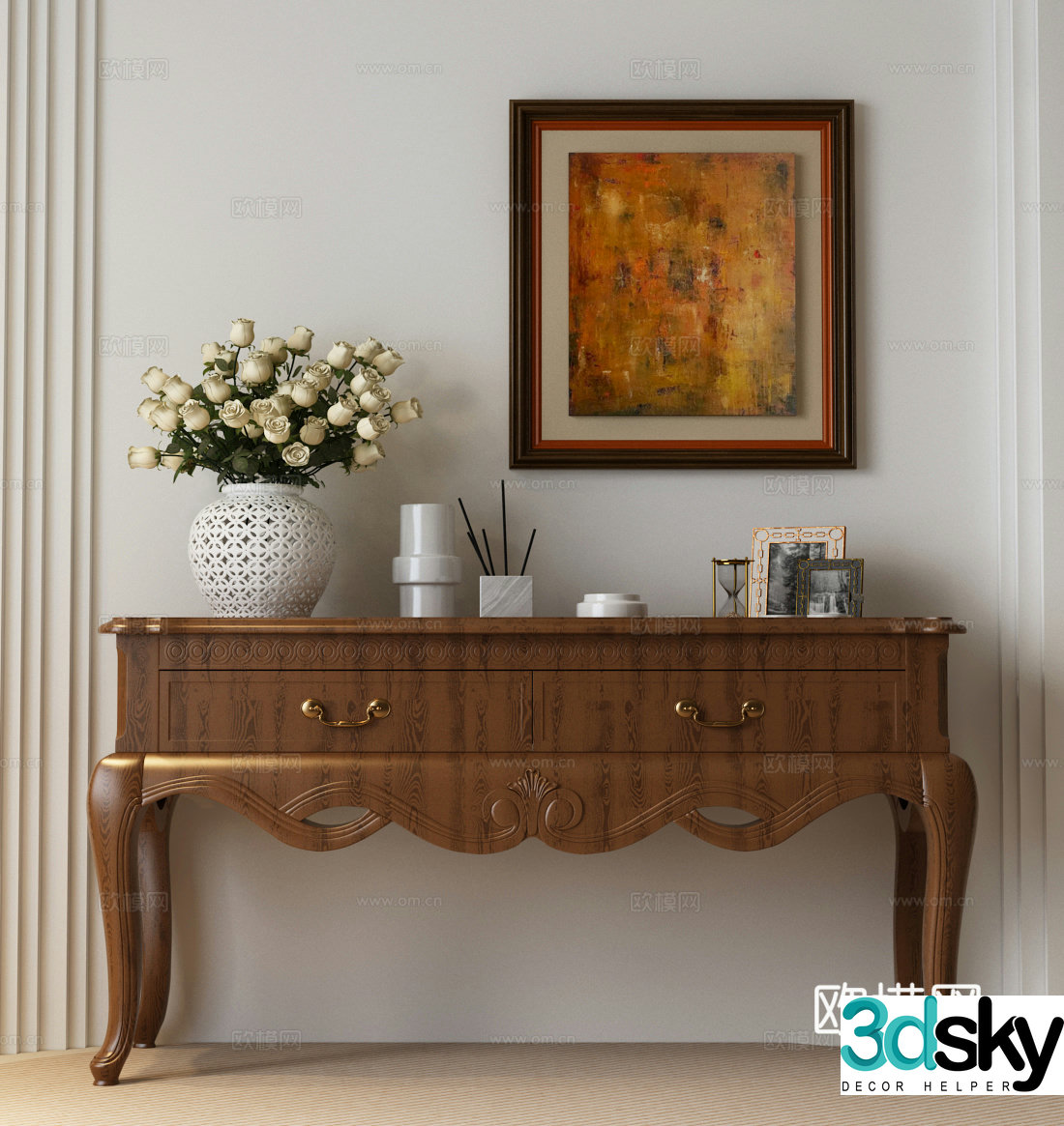 American entrance cabinet American end viewing platform American decorative cabinet 3D model