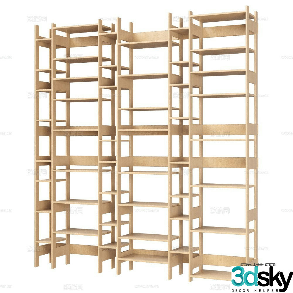 Radis modern bookshelf display shelf decorative shelf bookcase high cabinet open cabinet 3d model