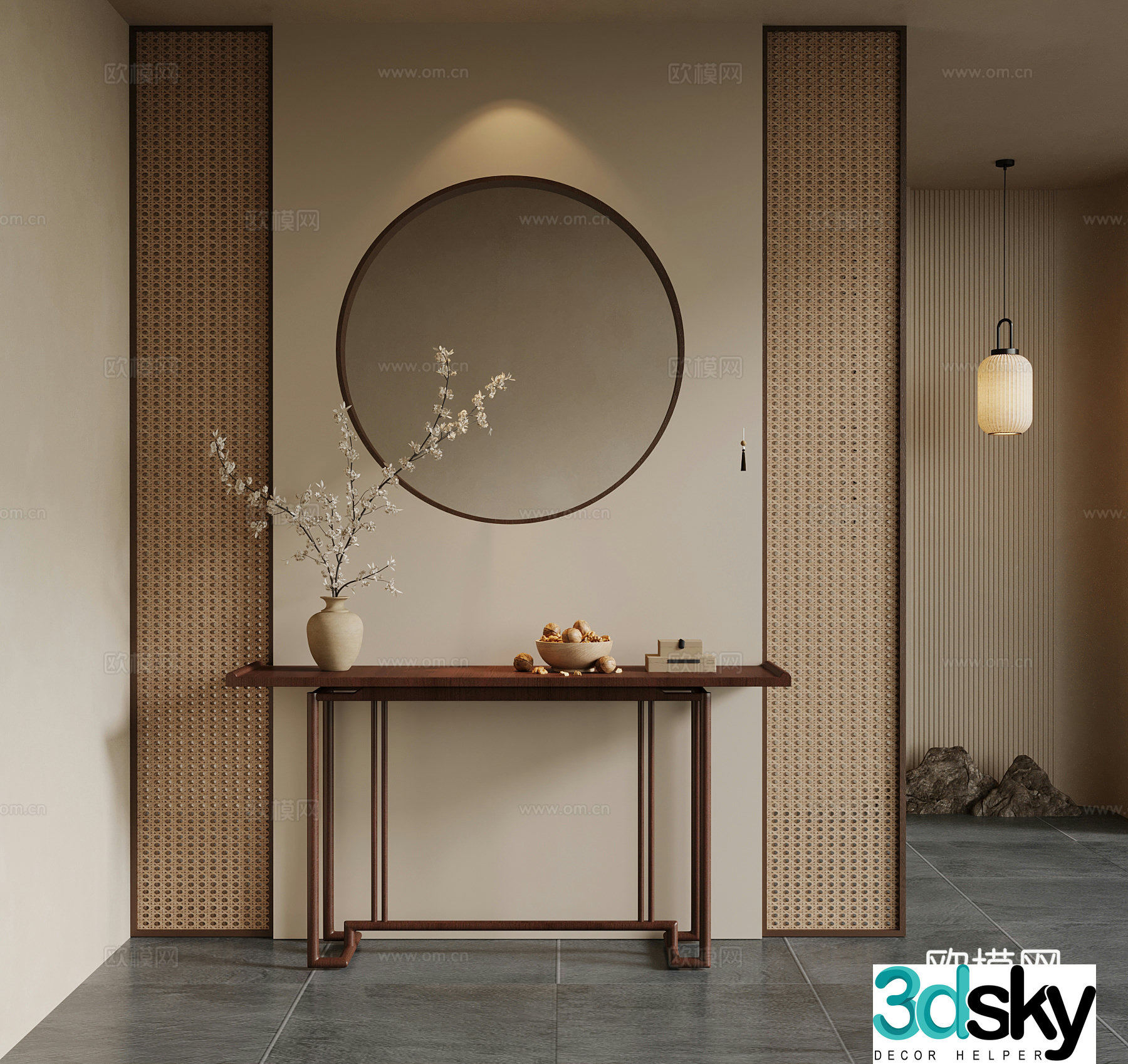 06 New Chinese style entrance Song family entrance case 3D model